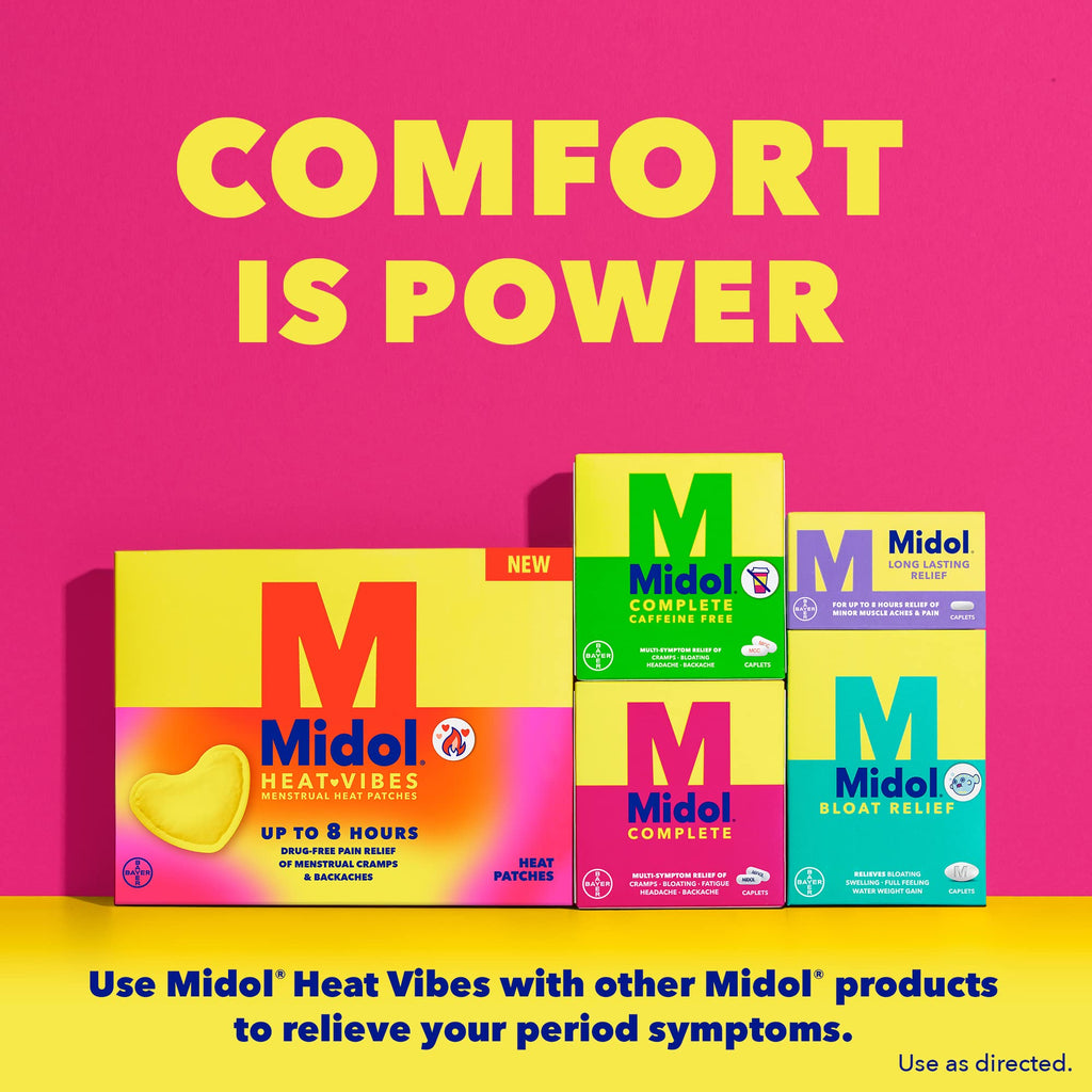 Midol Heat Vibes Menstrual Pain Relief Heat Patches - 6 Count Pack for Period Cramps and Backache Midol Au supplements