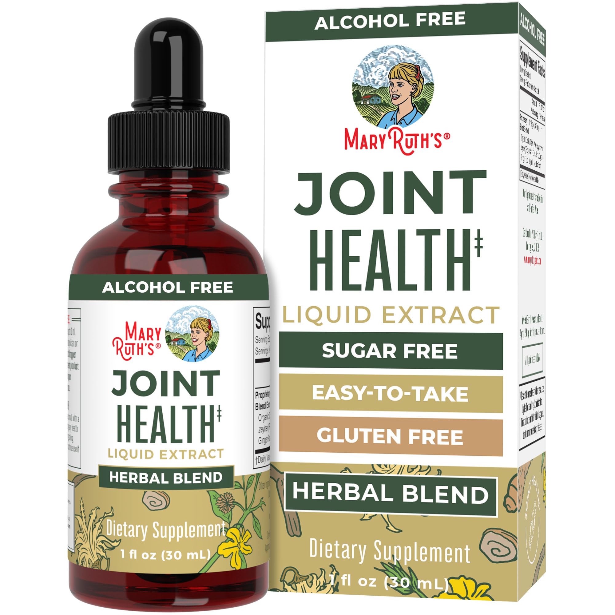 MaryRuth Organics Joint Health Liquid Extract | Four Herbal Blend Liquid Drops | Ginger Root | Licorice Root | Cats Claw | Devils Claw | Vegan | Non GMO | Alcohol Free Tincture | 30 Servings MARYRUTH'S Au supplements