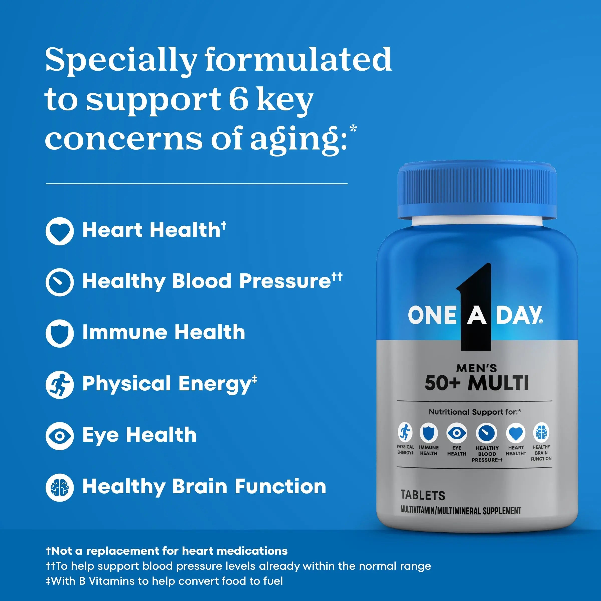 One A Day Men’s 50+ Healthy Advantage Multivitamin, Multivitamin for Men with Vitamins A, C, E, B6, B12, Calcium and Vitamin D, Tablet, 200 Count (Pack of 1) ONE A DAY Au supplements