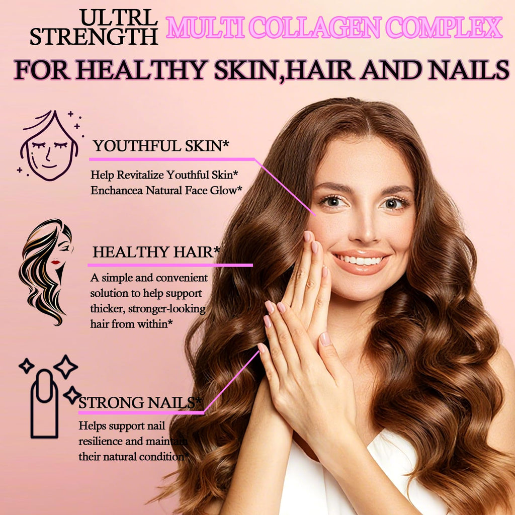 Multi Collagen Peptides Liquid Drops for Women & Men-Type I, II, III, V, X丨Hydrolyzed Collagen Peptides, Collagen Proteins W. Hyaluronic Acid, Biotin & Vitamin C for Hair Skin & Joint Gut Health GLOVVUUP Au supplements