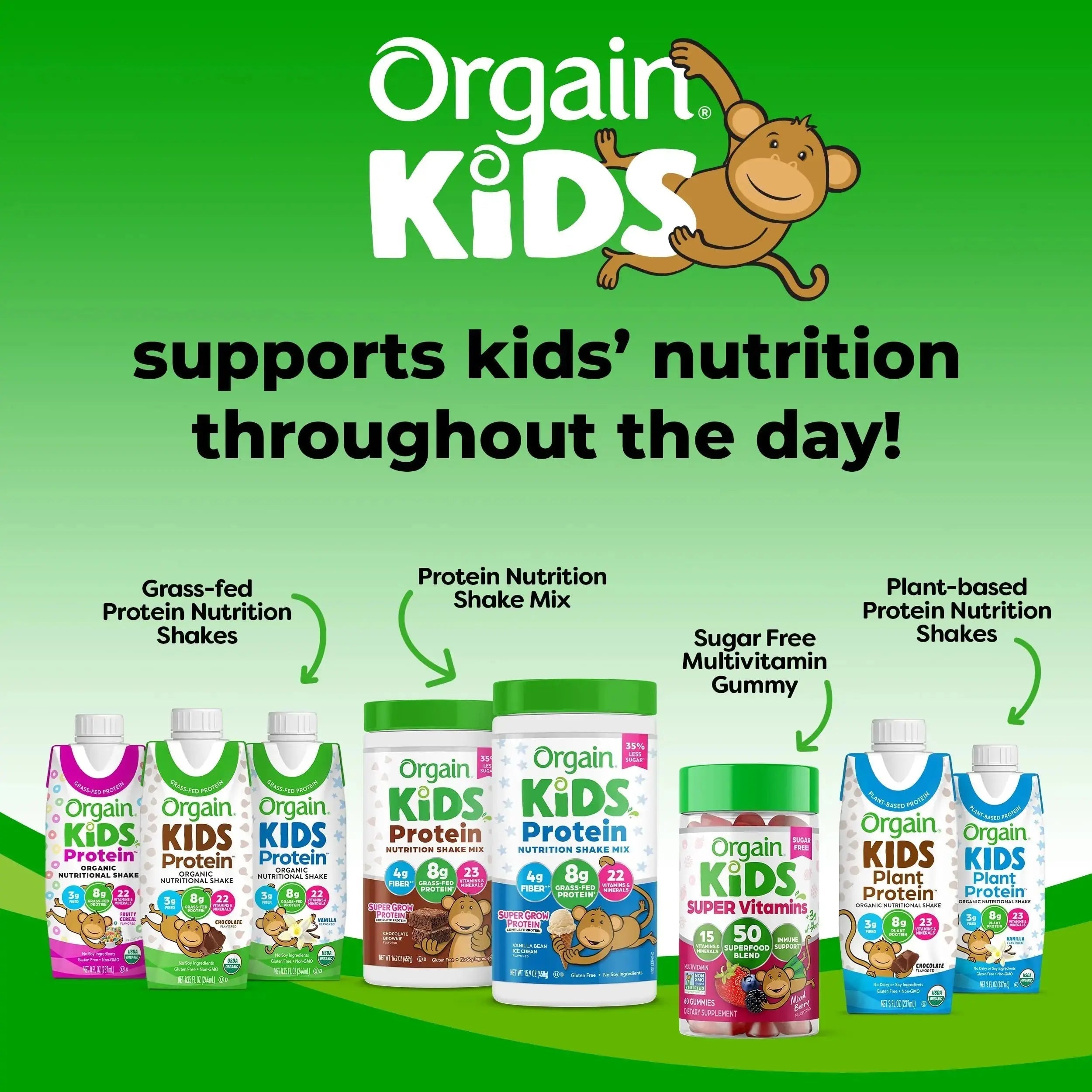 Orgain Kids Sugar Free Multivitamin Gummies, Vegan & Plant Based, 50 Superfoods, 15 Vitamins and Minerals, Immune Support and 3g of Fiber Orgain Au supplements