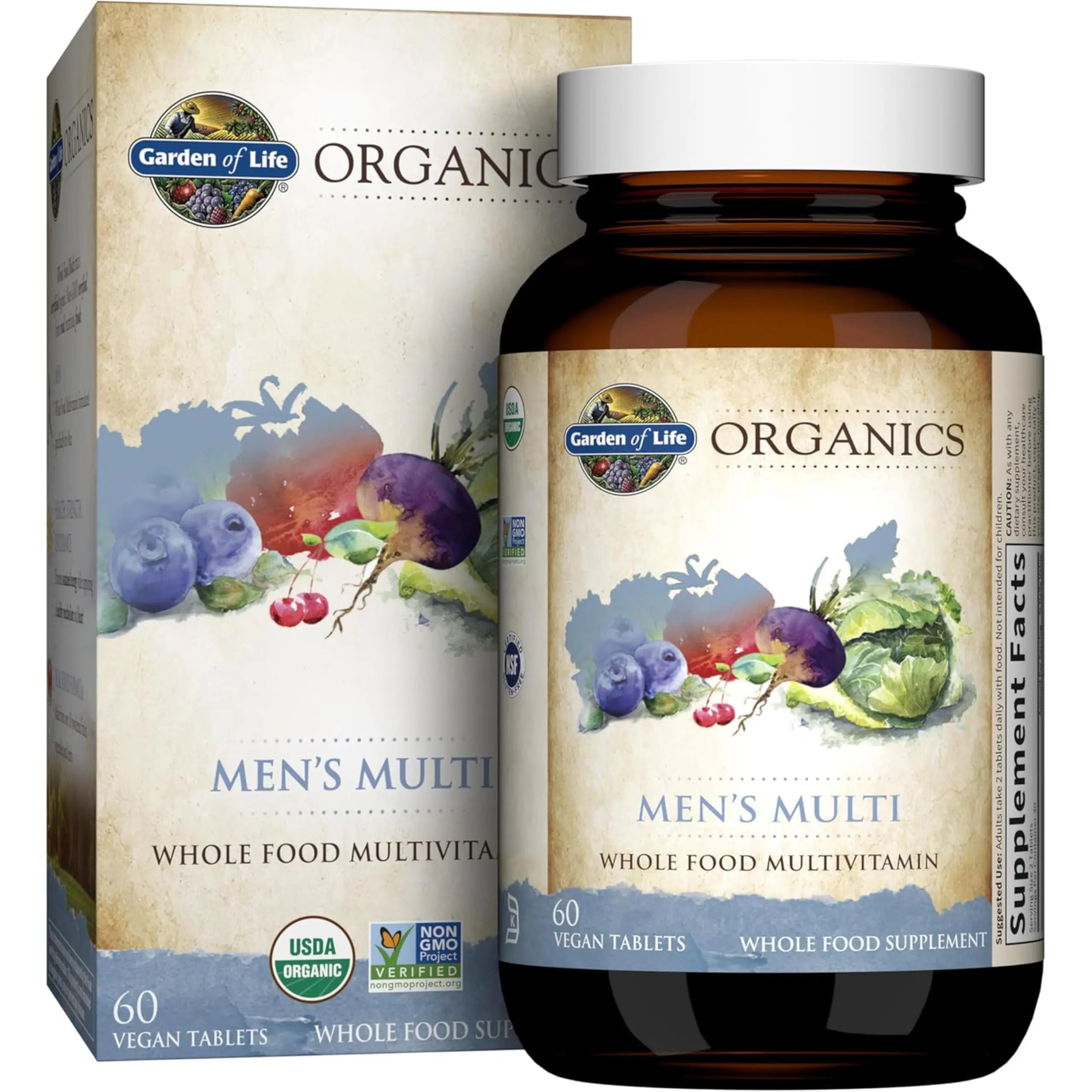 Garden of Life Organics Whole Food Multivitamin for Men, 60 Tablets, Vegan Mens Vitamins and Minerals for Health and Well-Being Garden of Life Au supplements