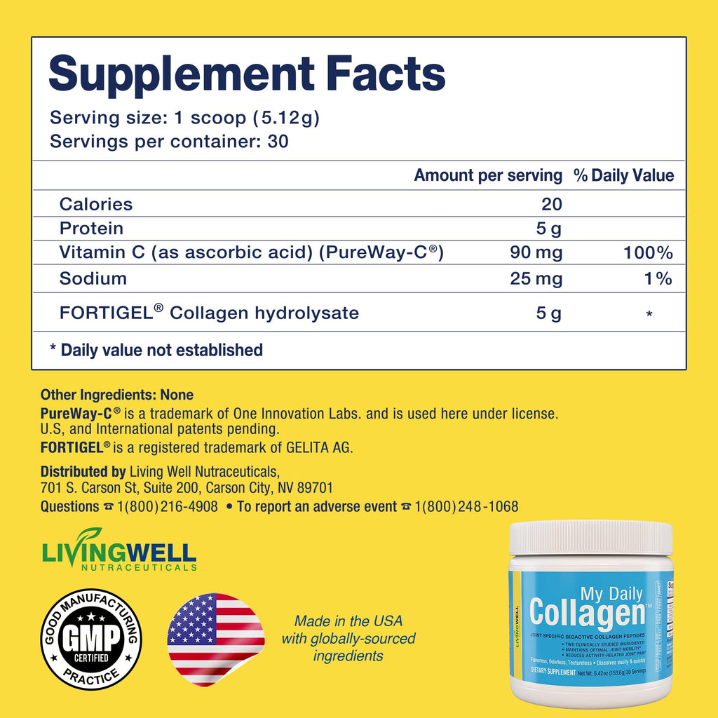 Premium Collagen Peptides Type 1 & 3 Collagen Powder - Hydrolyzed Bovine with Protein & Vitamin C – Unflavored Powdered Peptides Protein for Men and Women Joint & Cartilage Health – 30 Servings My Daily Collagen Au supplements