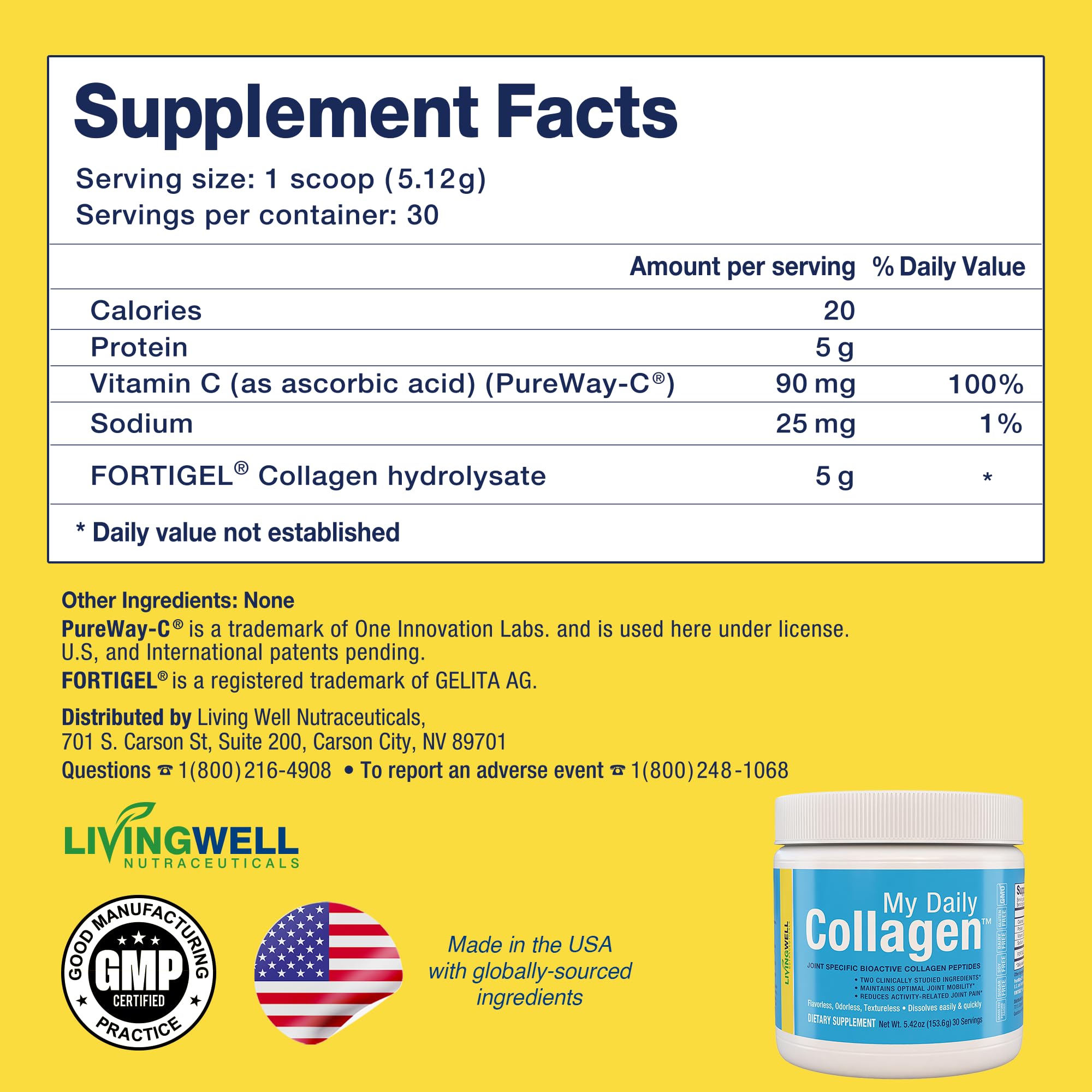 Premium Collagen Peptides Type 1 & 3 Collagen Powder - Hydrolyzed Bovine with Protein & Vitamin C – Unflavored Powdered Peptides Protein for Men and Women Joint & Cartilage Health – 30 Servings My Daily Collagen Au supplements