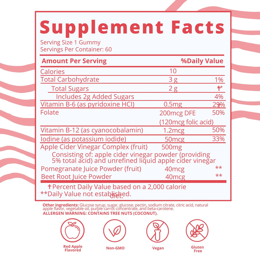 Baby Blues Apple Cider Vinegar Gummies - Vegan, Non-GMO & Gluten-Free, Postpartum Dietary Supplement Baby Blues Au supplements