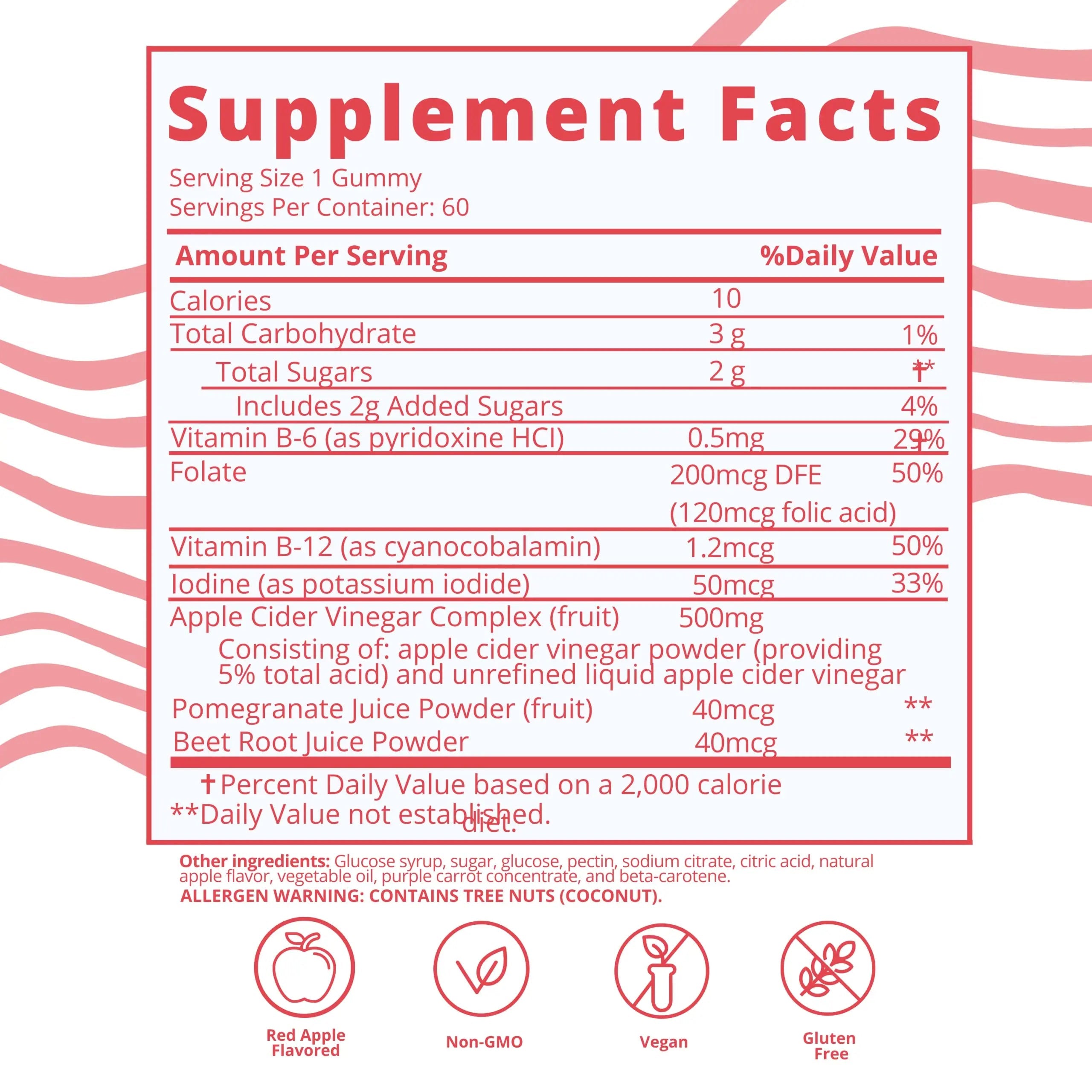 Baby Blues Apple Cider Vinegar Gummies - Vegan, Non-GMO & Gluten-Free, Postpartum Dietary Supplement Baby Blues Au supplements