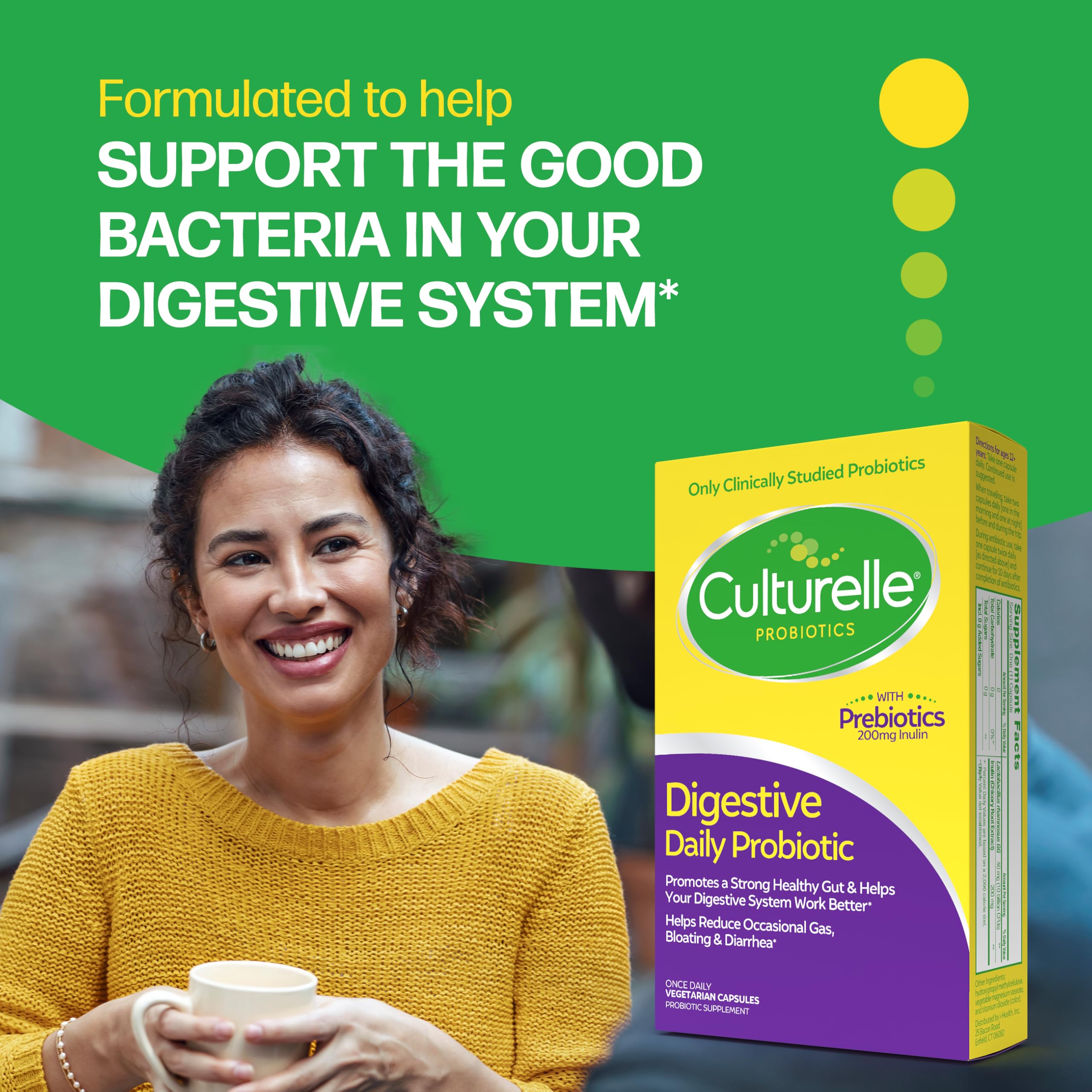 Culturelle Daily Probiotic Capsules For Men & Women, Most Clinically Studied Probiotic Strain, Digestive & Gut Health, Supports Occasional Diarrhea, Gas & Bloating, 1 Month Supply, 30 CT Culturelle Au supplements