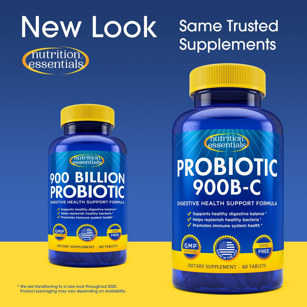 Nutrition Essentials Probiotics for Women and Men - with Lactase Enzyme and Prebiotic Fiber for Digestive Health - 80 Percent + More Potent Supplement
