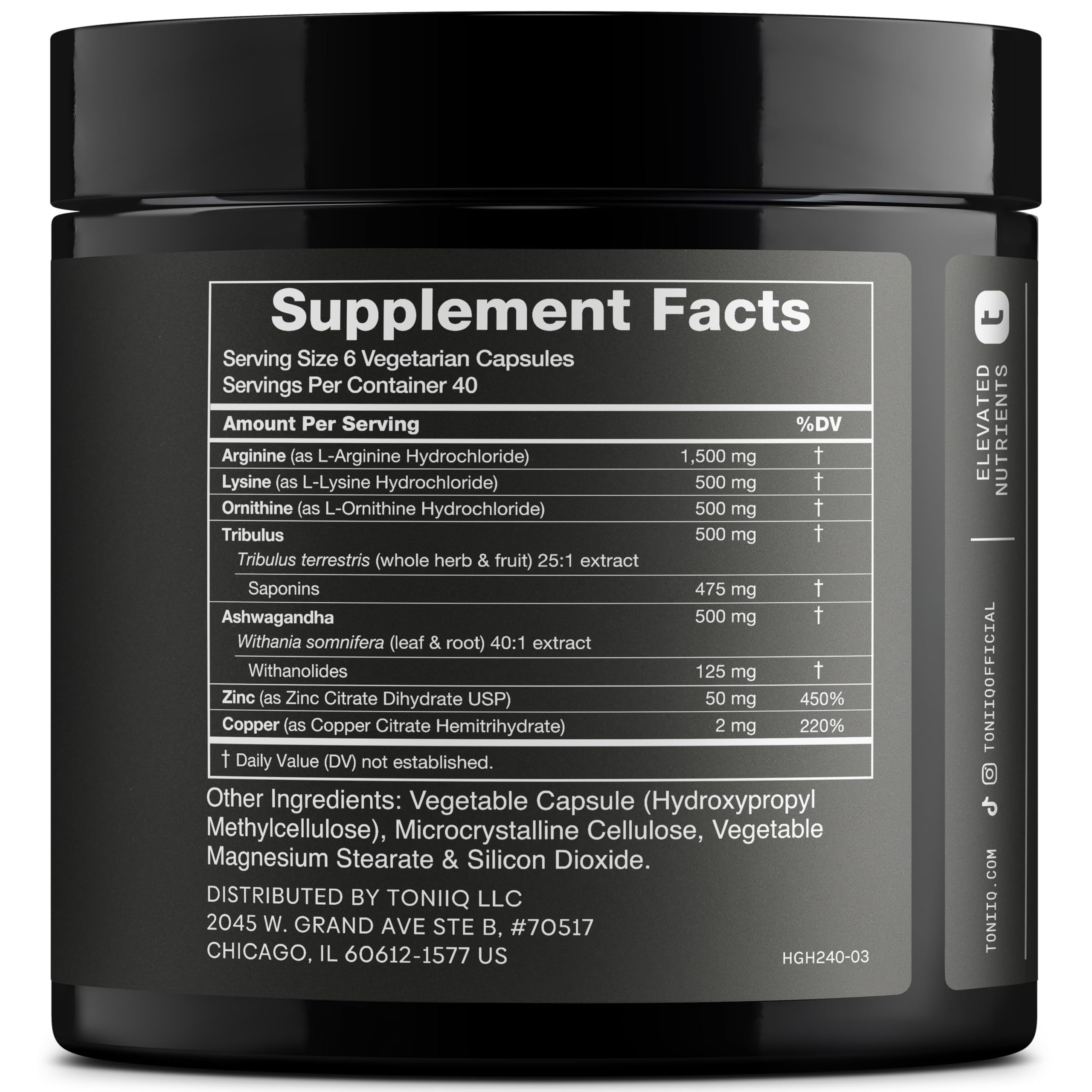 HGH Supplements for Men & Women (240 Count) 3,550mg+ Support Muscle Growth & Healthy Levels of Human Growth Hormone for Men, with High-Purity Arginine, Ornithine, Lysine, Tribulus, and Ashwagandha TQ Toniiq Au supplements
