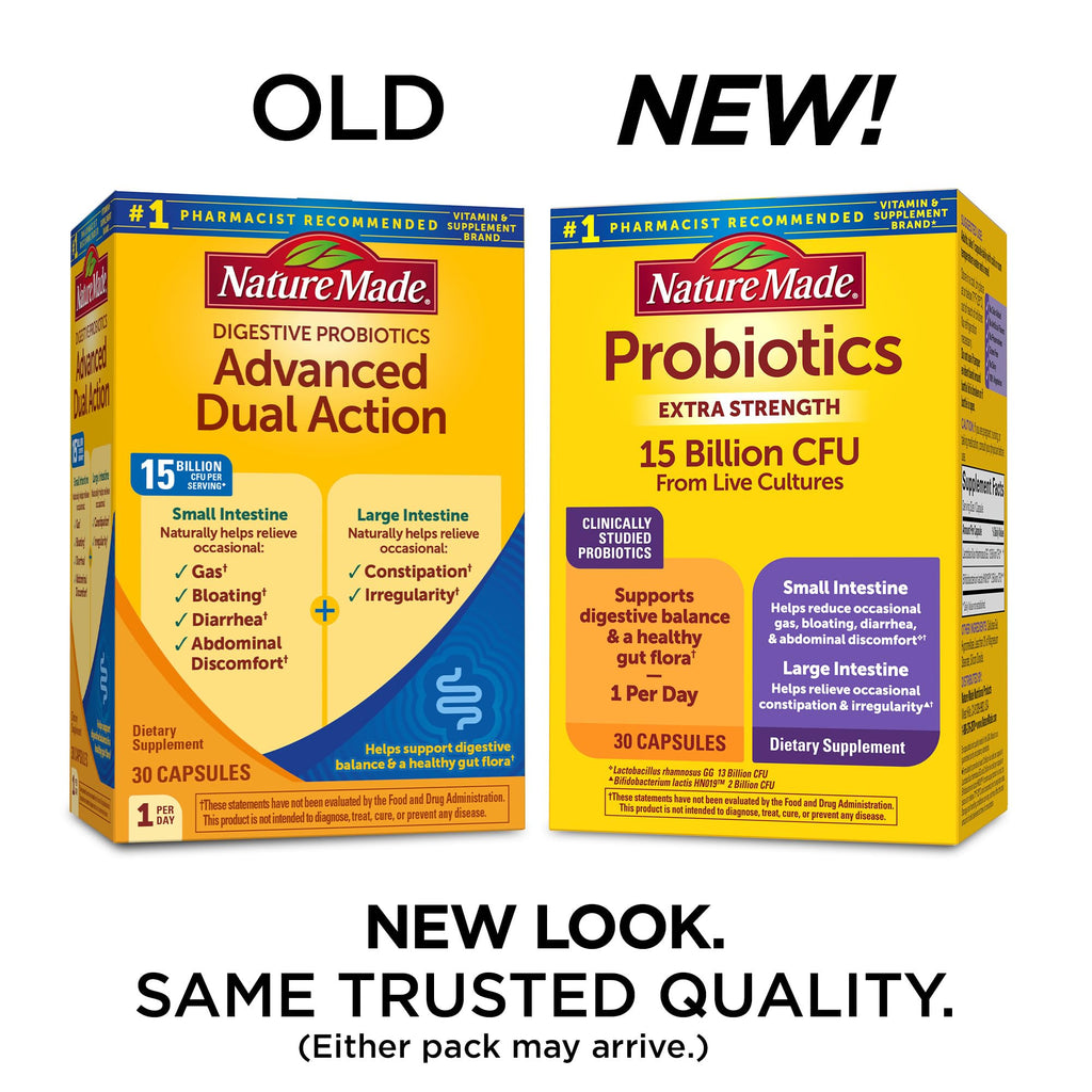 Nature Made Probiotics for Digestive Health Extra Strength 15 Billion CFU from Live Cultures, Probiotics for Women and Men, 30 Probiotic Capsules, 30 Day Supply Nature Made Au supplements