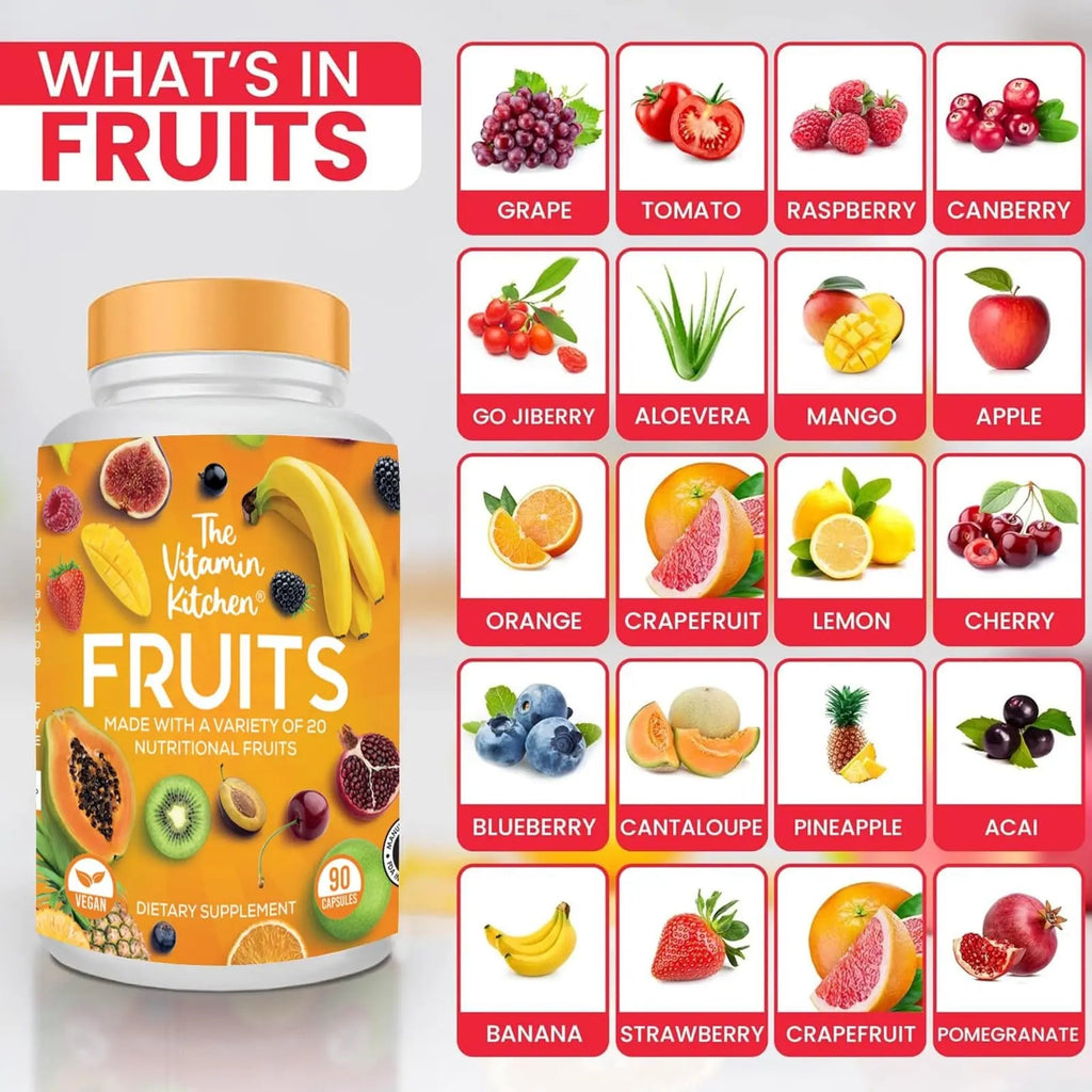 The Vitamin Kitchen Fruit and Veggie Supplements-90 Fruits, 90 Veggies Capsules The Vitamin Kitchen Au supplements