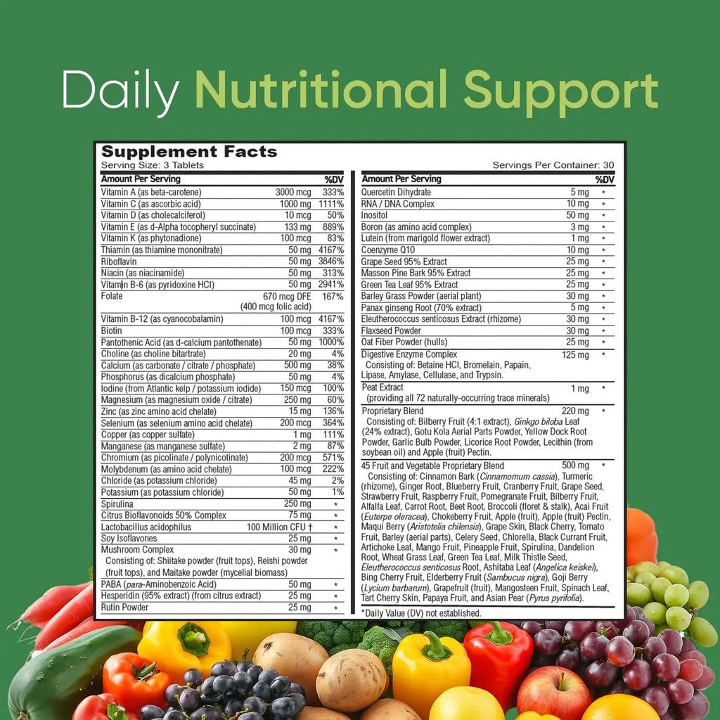 BioSource Labs Vibrant Life Multivitamin with Probiotics, Digestive Enzymes & B-Complex – Over 45 Fruits and Veggies BioSource Labs Au supplements
