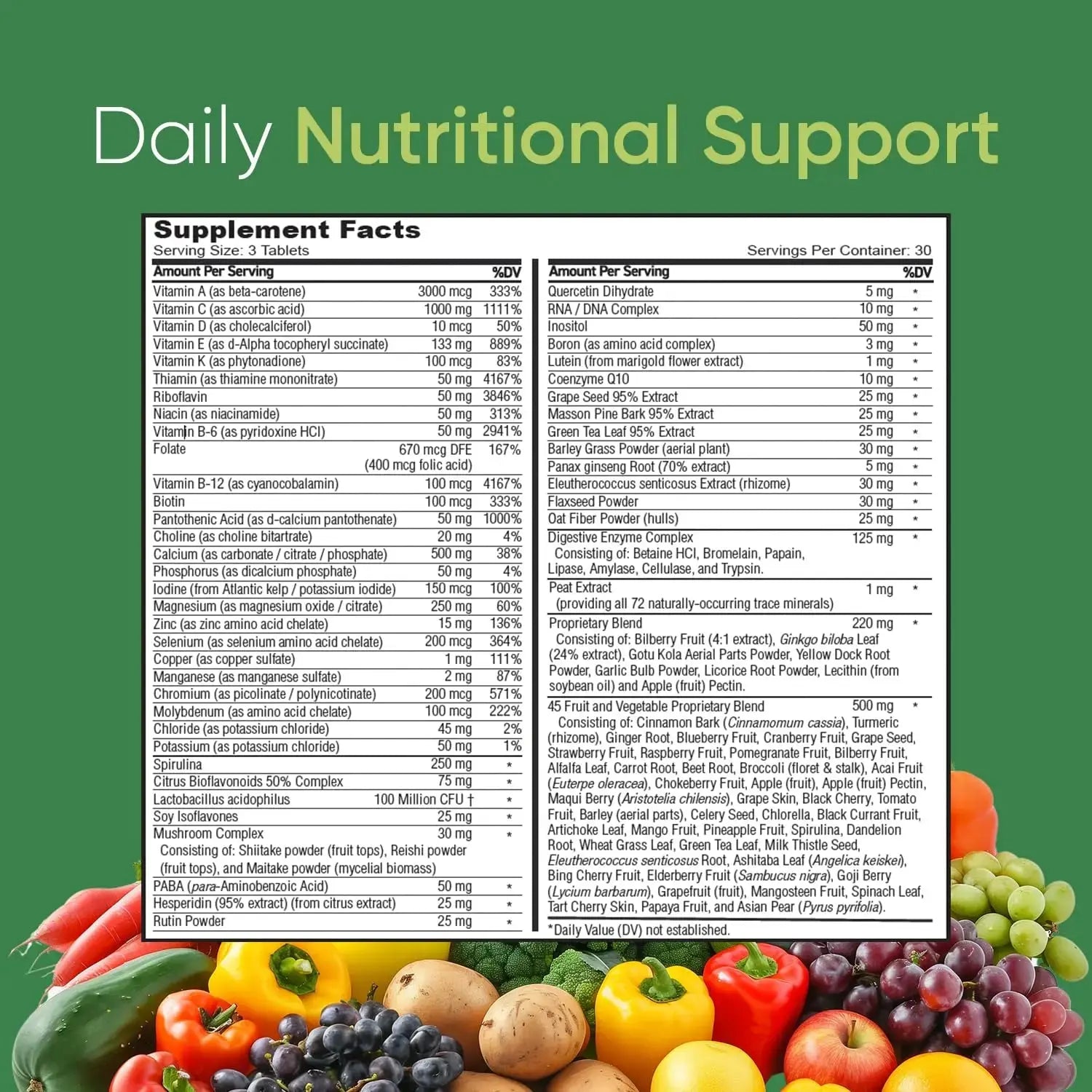 BioSource Labs Vibrant Life Multivitamin with Probiotics, Digestive Enzymes & B-Complex – Over 45 Fruits and Veggies BioSource Labs Au supplements
