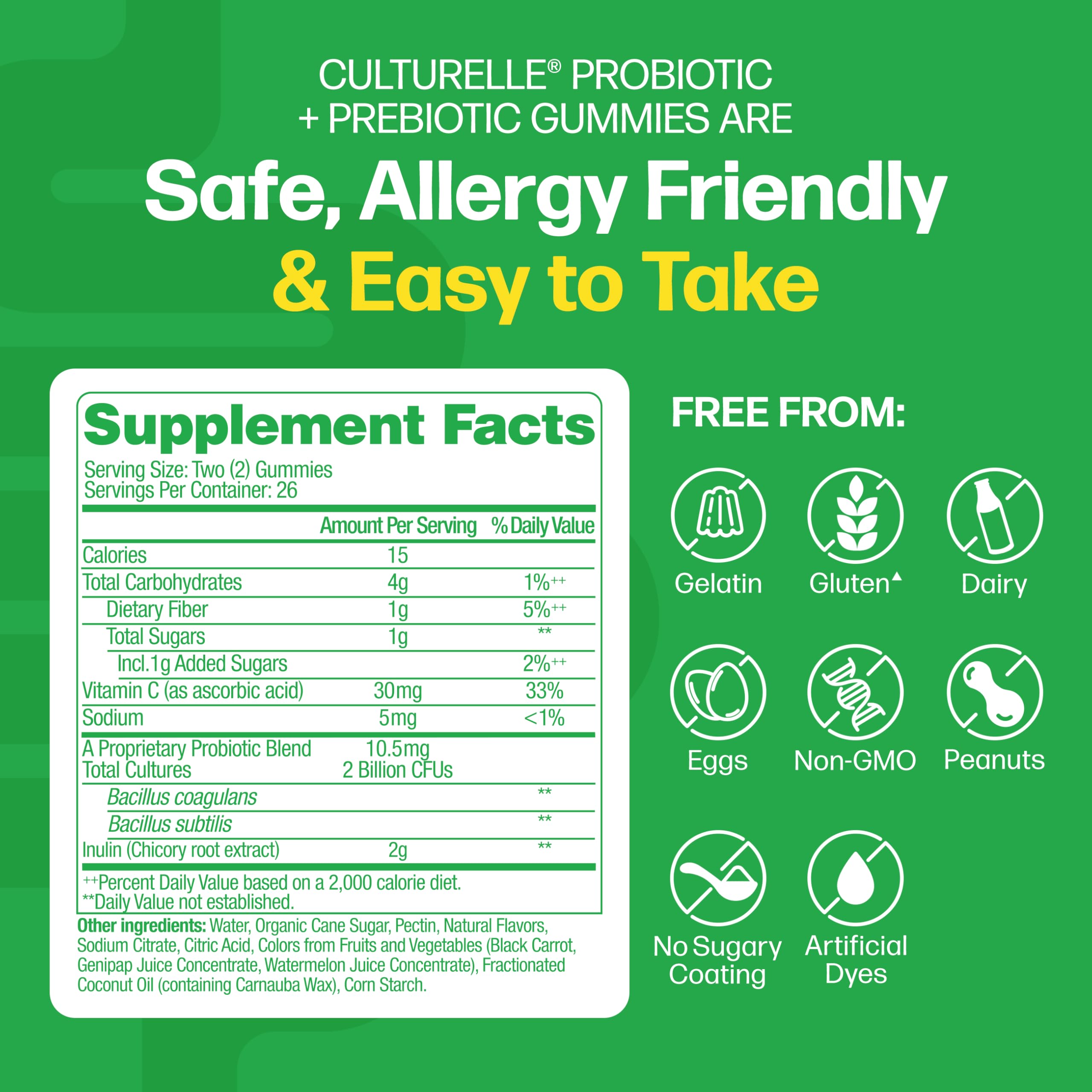 Culturelle Daily Probiotic Gummies for Women & Men, Berry Flavor, 52 Count, Naturally-Sourced Daily Probiotic