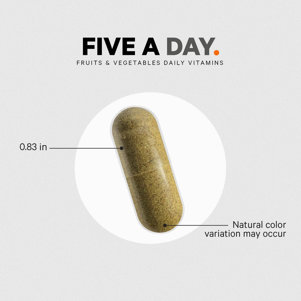 Codeage Instantfood Five A Day – Fruits & Vegetables Capsule Supplement – Whole Food Phytonutrients – 15 Fruits and Veggies Blend - Vegan, Non-GMO – 30 Capsules Codeage Au supplements