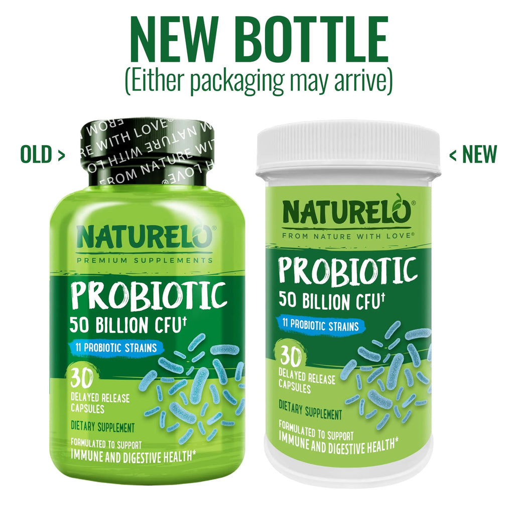NATURELO Probiotic Supplement - 50 Billion CFU - 11 Strains - One Daily - Helps Support NATURELO Au supplements