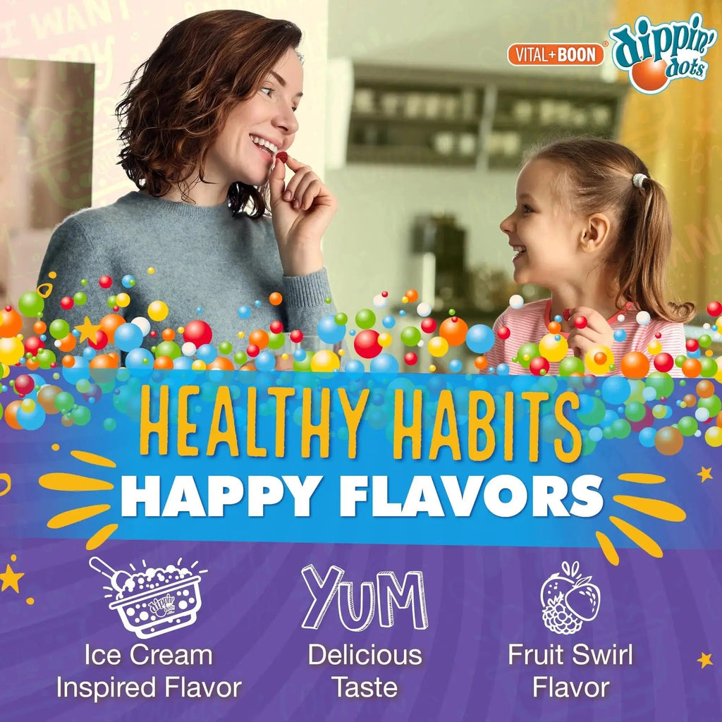 Vital+Boon Dippin' Dots - Multivitamin Gummies for Adults - Gummy Vitamins with Vitamin A, B6, C, D3, E & Folic Acid - Vegetarian Vital+Boon Au supplements