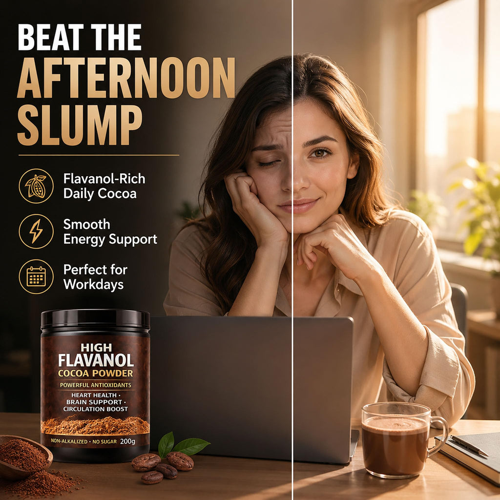 High Flavanol Cocoa Powder, Flavanol Rich Cocoa Powder– 1200mg Cocoa Flavanols – 10X More Flavanols – Supports Heart Health, Nitric Oxide & Energy