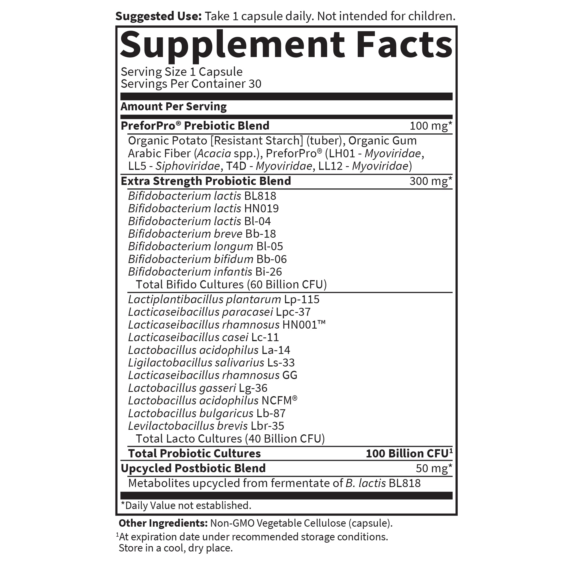 Garden of Life Dr Formulated Probiotics 100 Billion CFU Pre + Pro + Postbiotics - Extra Strength Digestive & Immune Support for Men and Women, Potato, Acacia, Postbiotic Metabolites, 30 Capsules Garden of Life Au supplements