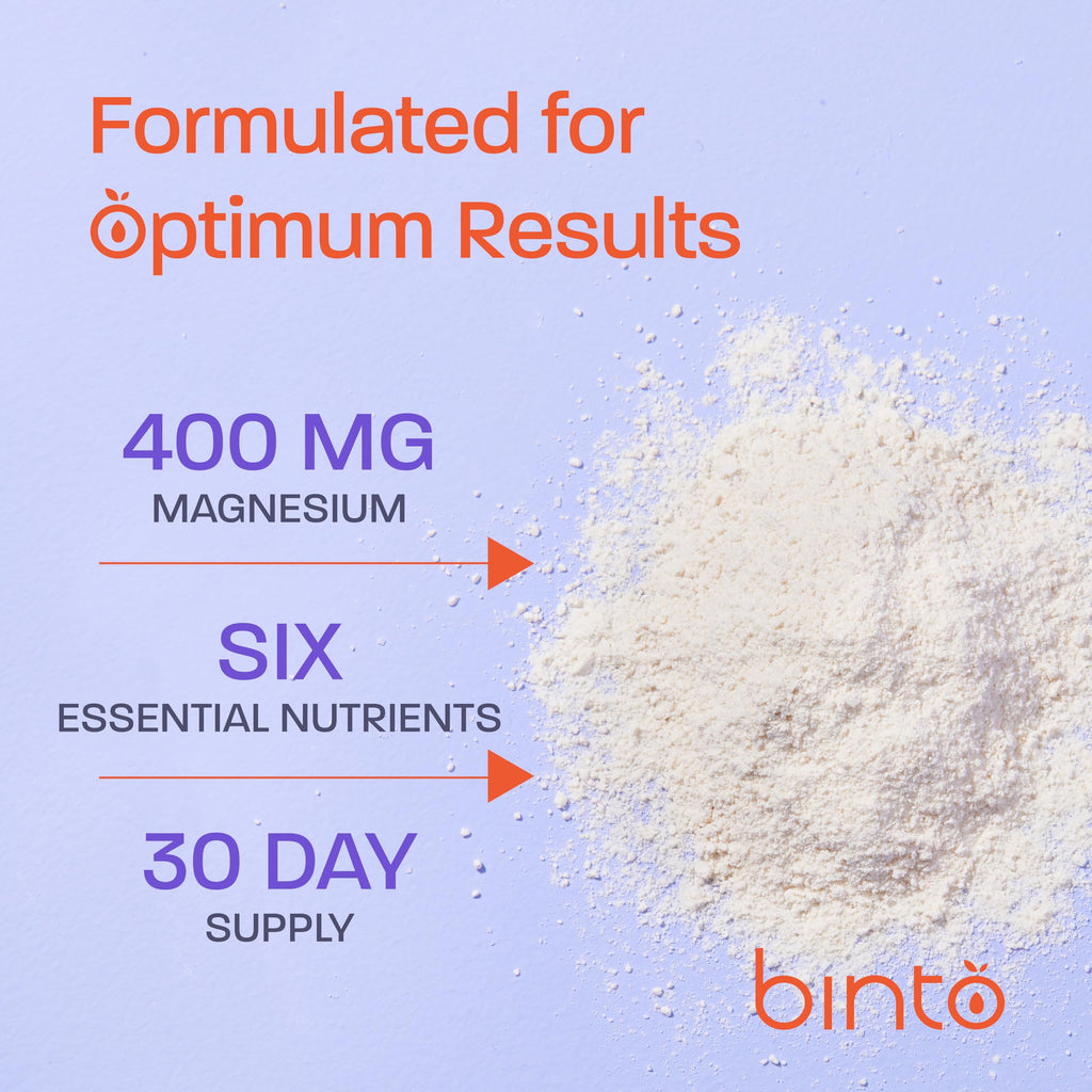 Binto Glow Down - Sleep Better & De-Stress with Our Berry Vanilla Magnesium Drink Mix, Made in USA, Sugar-Free, Preservative-Free, Gluten-Free Drink Mix (60 Day Supply) Binto Au supplements