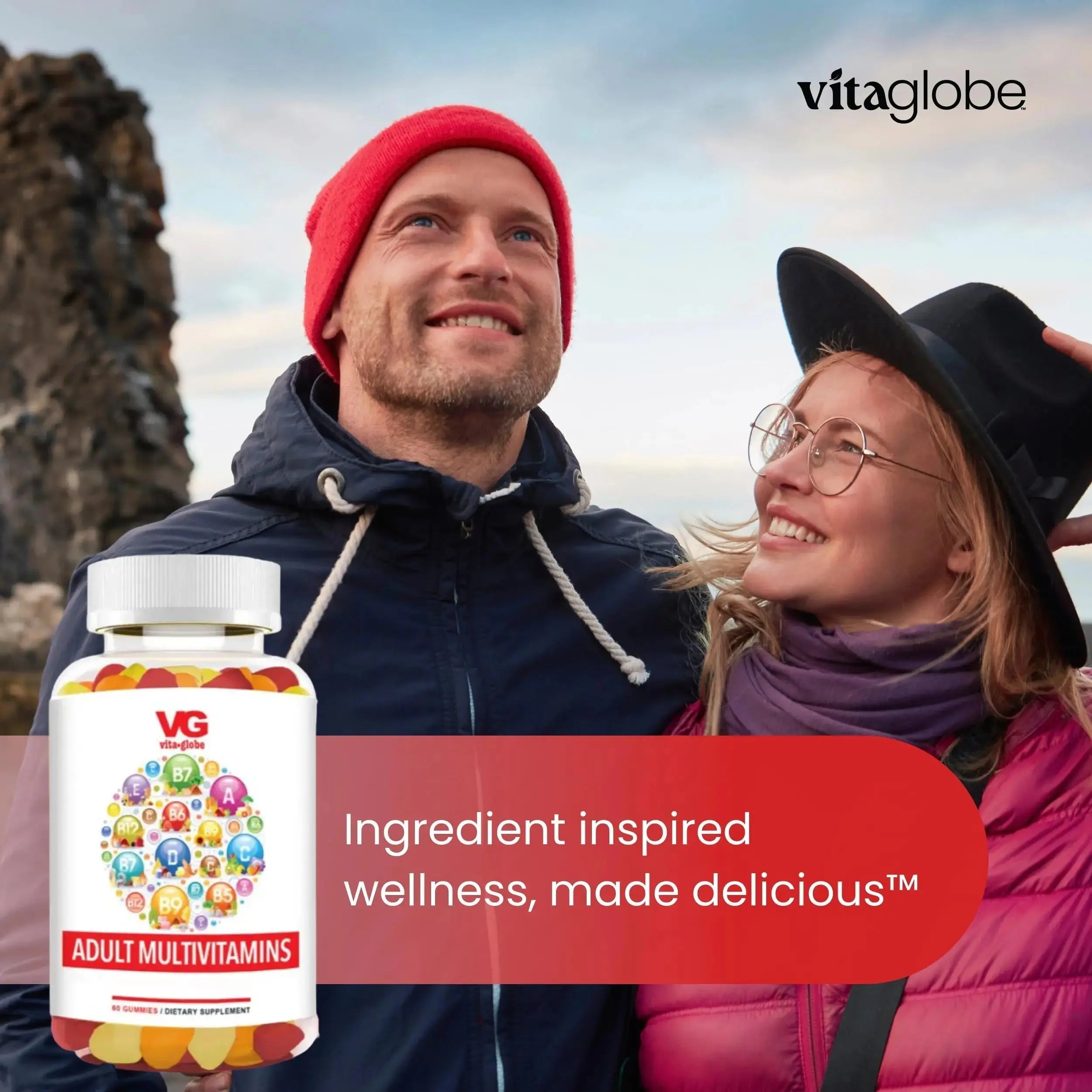 VITA GLOBE Adult Multivitamin Gummies – 9 Daily Vitamins with C, D, E, B6, B12, Folate & Biotin | Delicious Juicy Trio Orange VITA GLOBE Au supplements