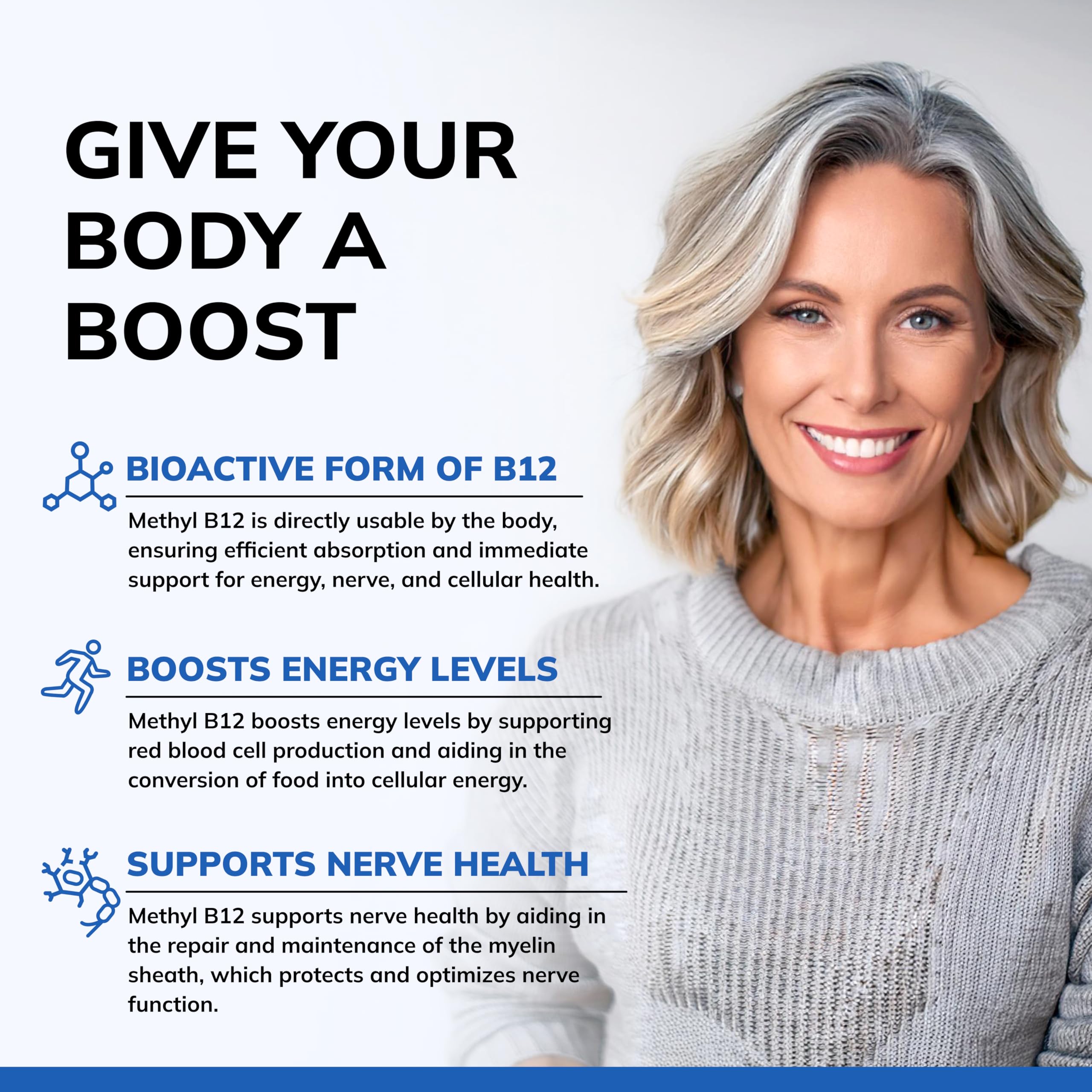 aSquared Nutrition Vitamin B12-5000 MCG Supplement with Methylcobalamin (Methyl B-12) - Max Strength Vitamin B 12 Support to Help Boost Natural Energy,