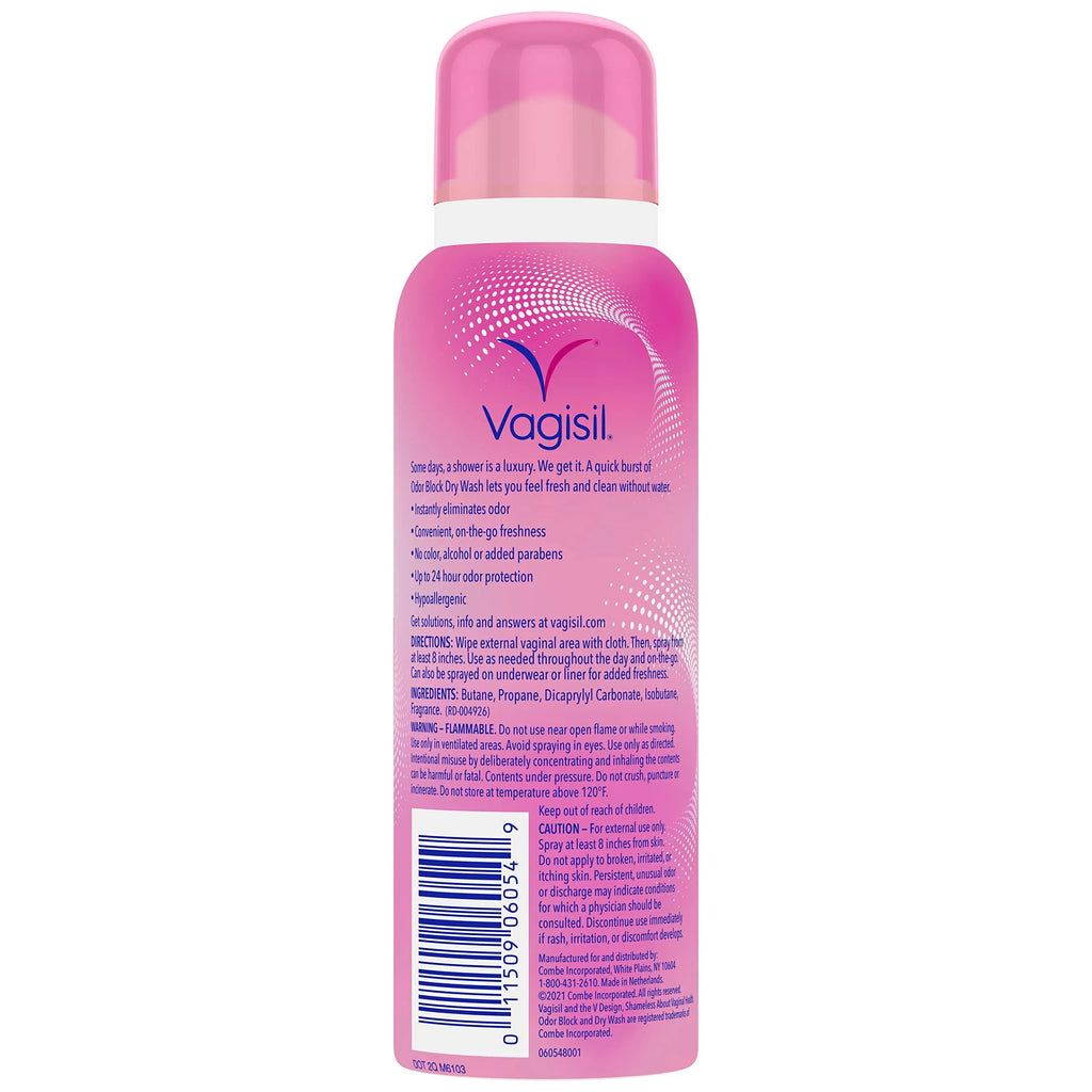 Vagisil Odor Block Dry Wash Spray for Feminine Hygiene, Gynecologist Tested, Hypoallergenic, 2.6 Ounces Vagisil Au supplements