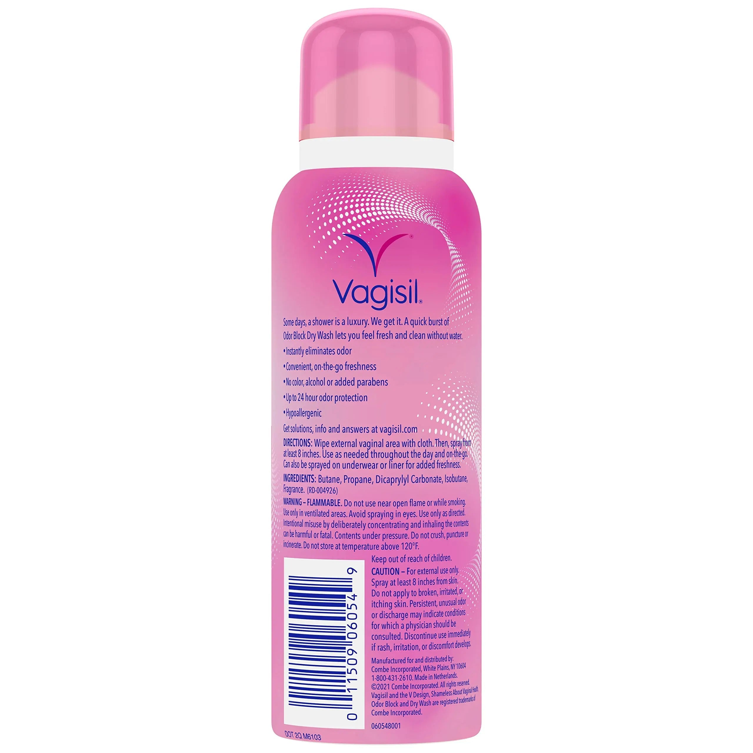 Vagisil Odor Block Dry Wash Spray for Feminine Hygiene, Gynecologist Tested, Hypoallergenic, 2.6 Ounces Vagisil Au supplements