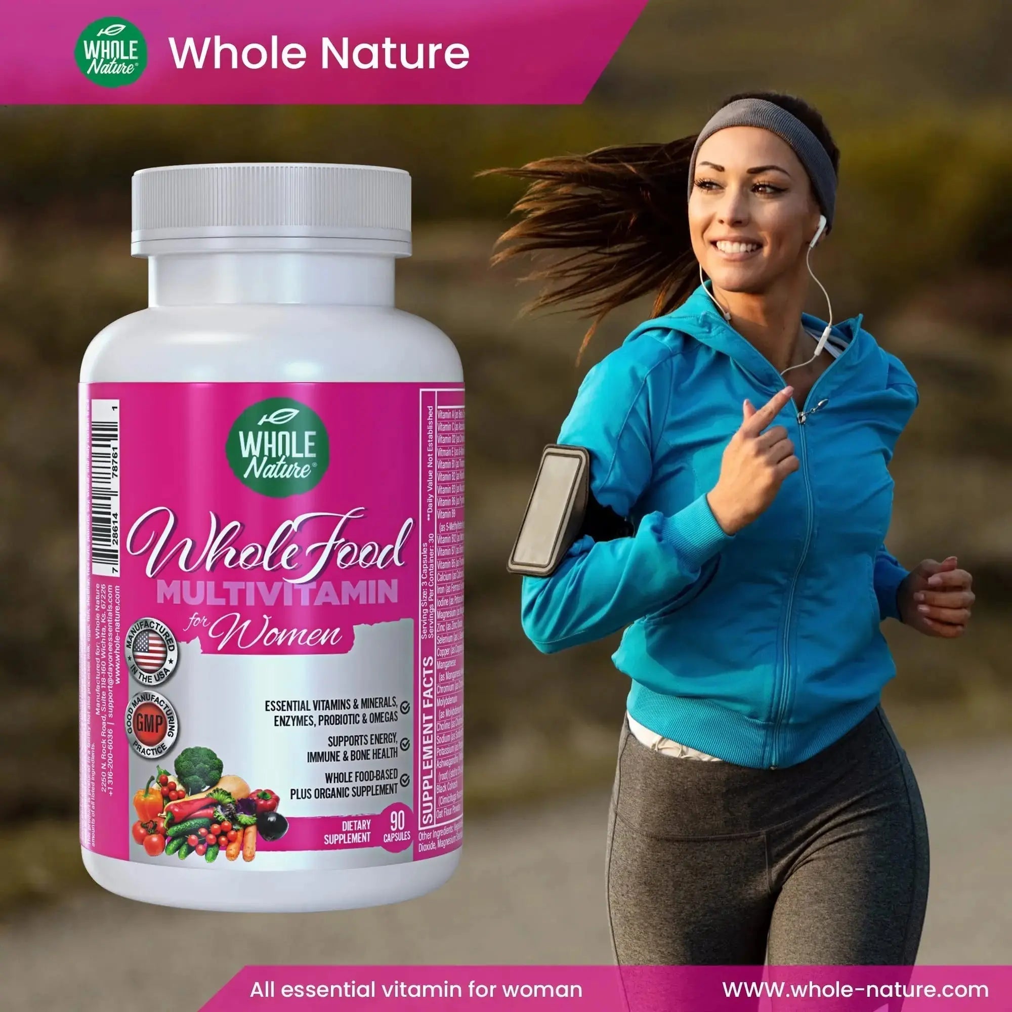 Whole Nature Whole Food Multivitamin for Women Womens Multi Vitamin with Folate, B12 Methyl, Vitamins, Minerals, Probiotics and Omegas Whole Nature Au supplements