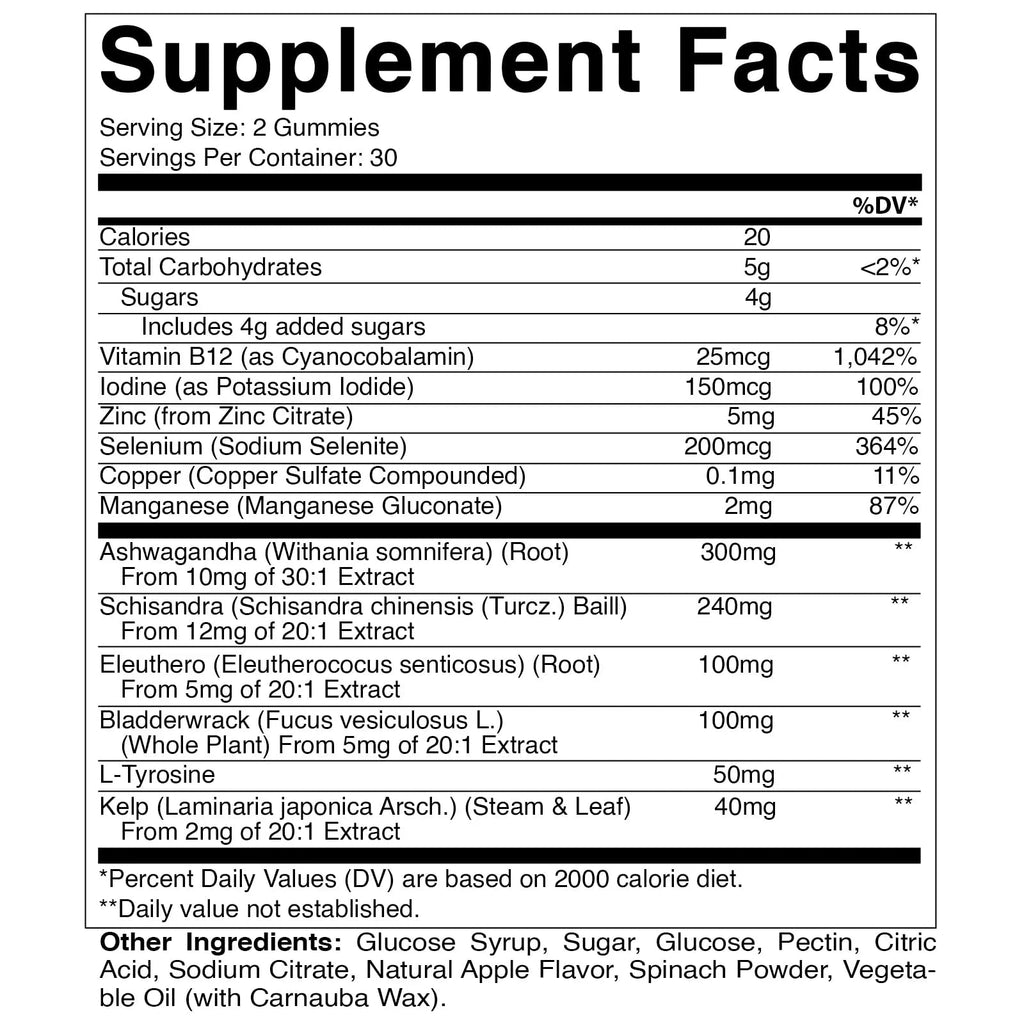 Vitamatic Vegan Thyroid Support Gummies with Iodine & Kelp - 60 Count - Improve Your Vitamatic Au supplements
