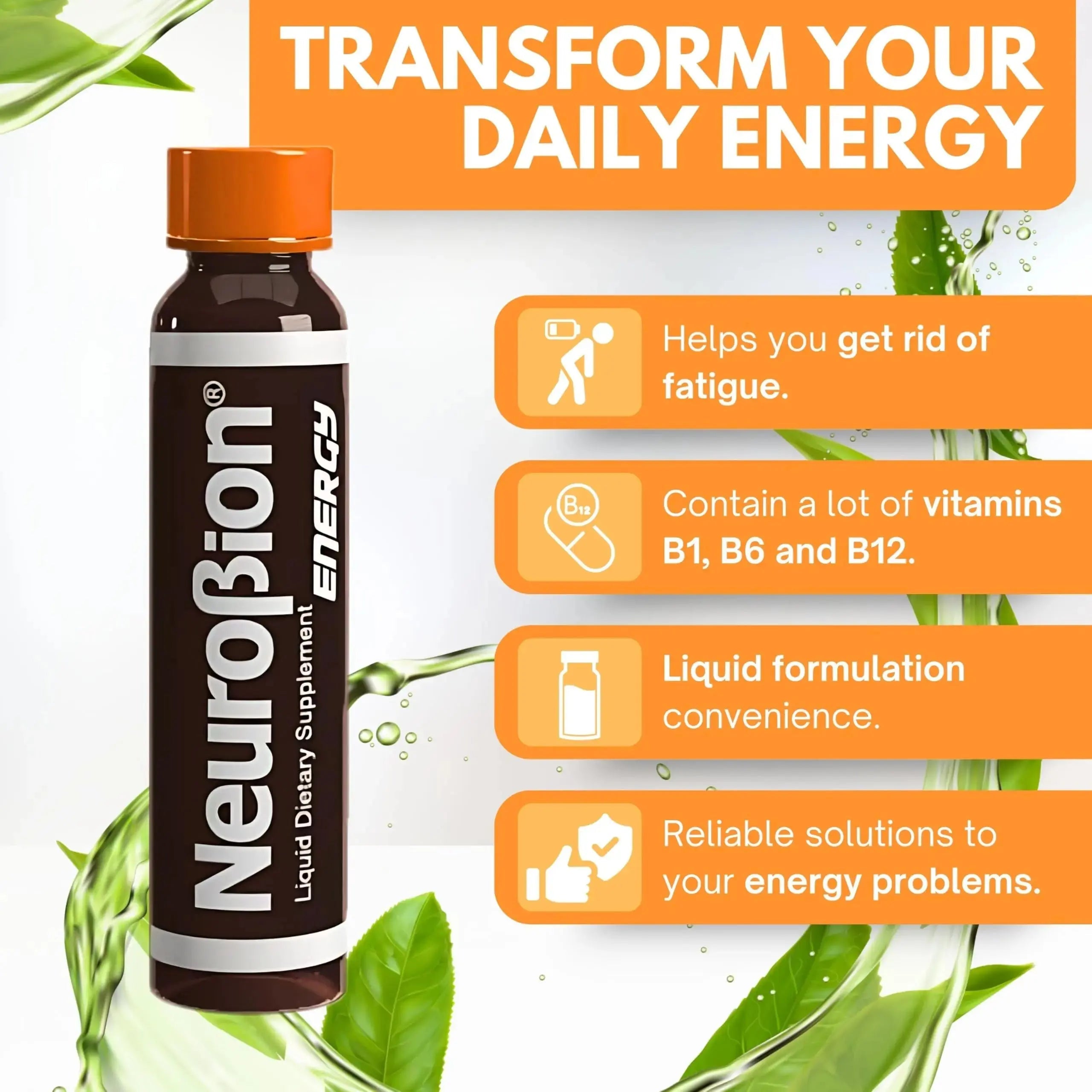 Neurobion Energy Liquid Dietary Supplement Multivitamins + Enegy Blend 10 vials x 250 ml Neurobion Au supplements