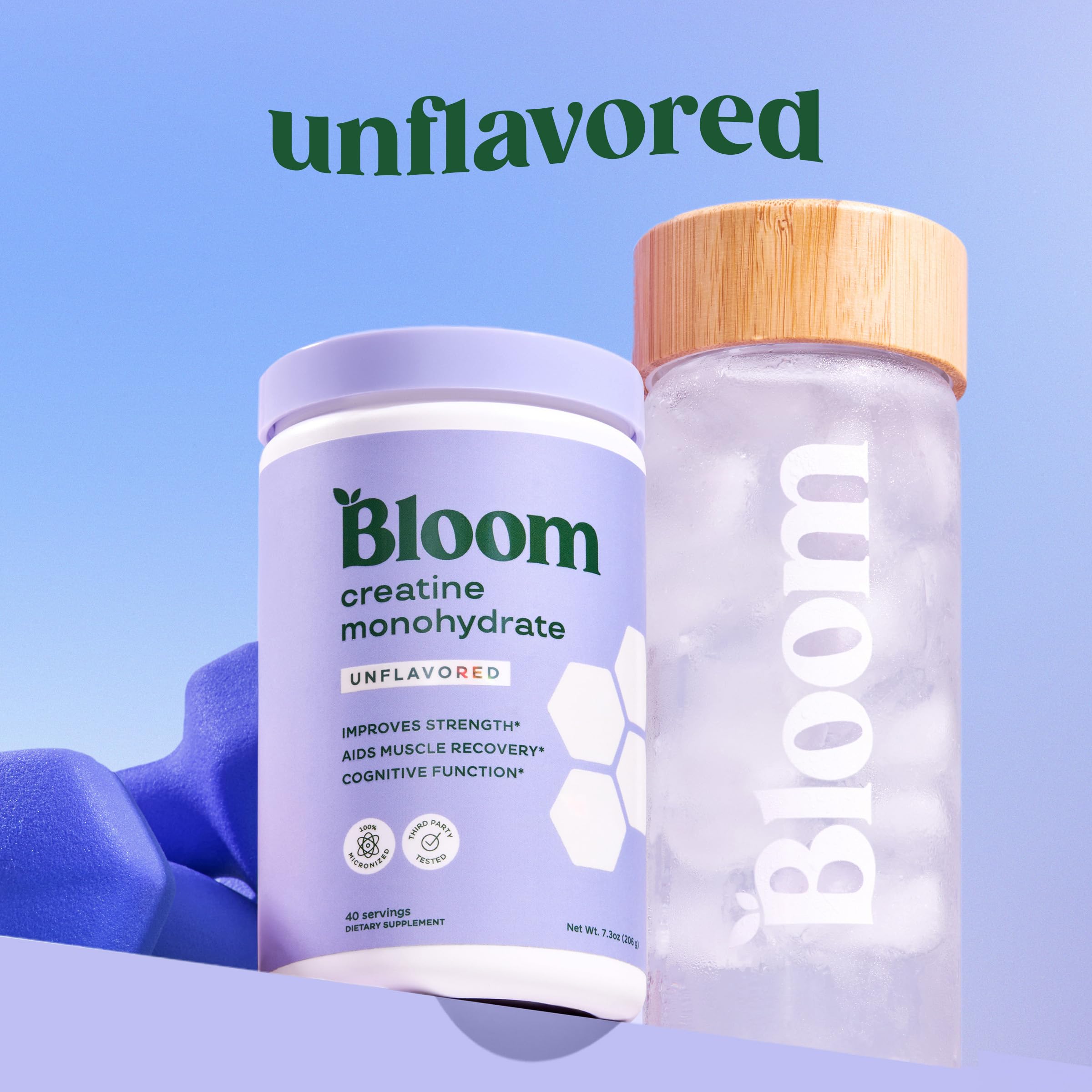 Bloom Nutrition Creatine Monohydrate Powder, 5g Micronized Creatine per Serving, Supports Muscle Recovery, Strength, Endurance, Pre or Post Workout, Gluten Free, Non GMO, Unflavored, 40 SVG, 7.3 oz Bloom Nutrition Au supplements