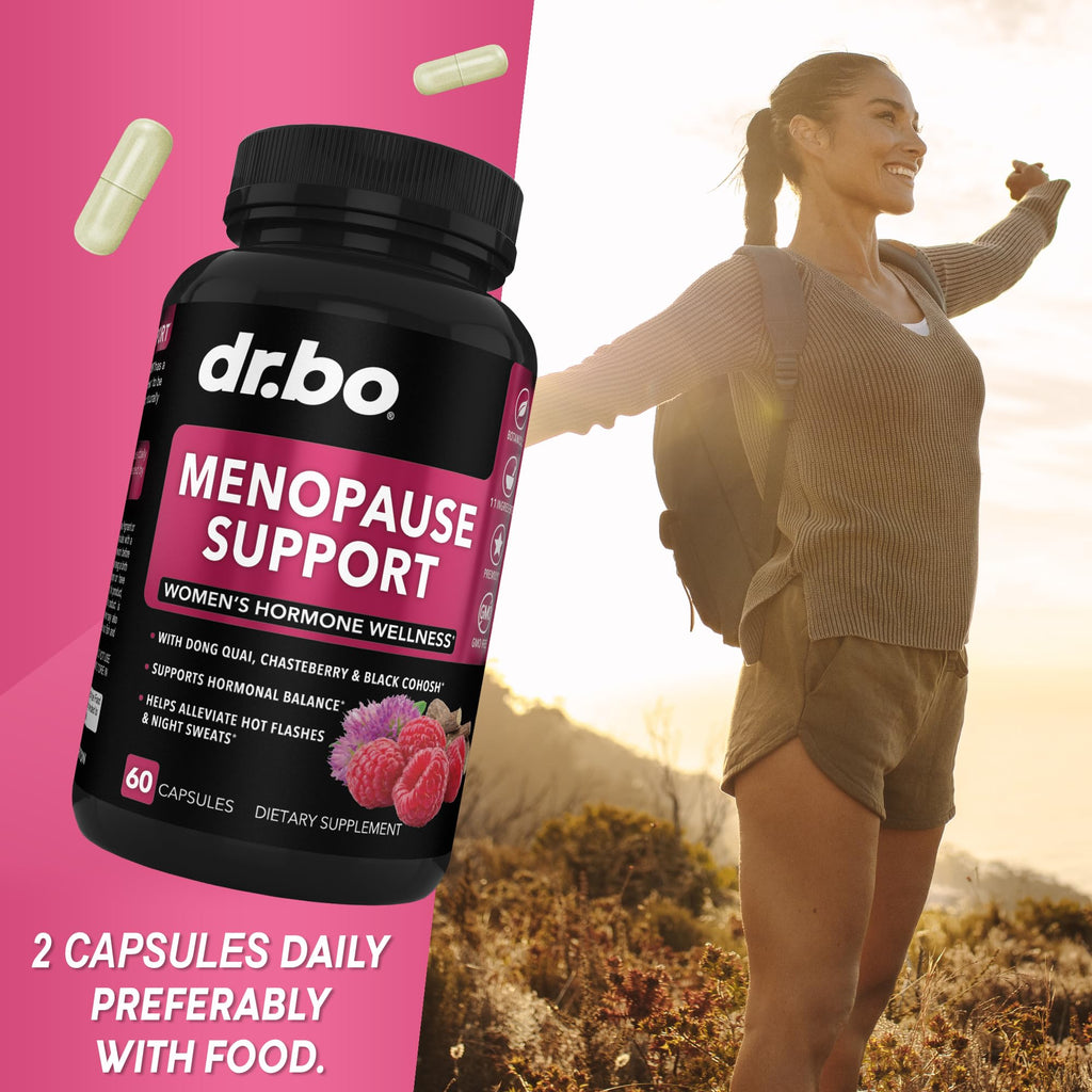 Menopause Supplements for Women Support Pills - Natural Menopause Relief for Hot Flashes, Night Sweats & Mood Swings with Dong Quai, Chasteberry & Black Cohosh - Hormone Balance for Women Supplement DR. BO Au supplements