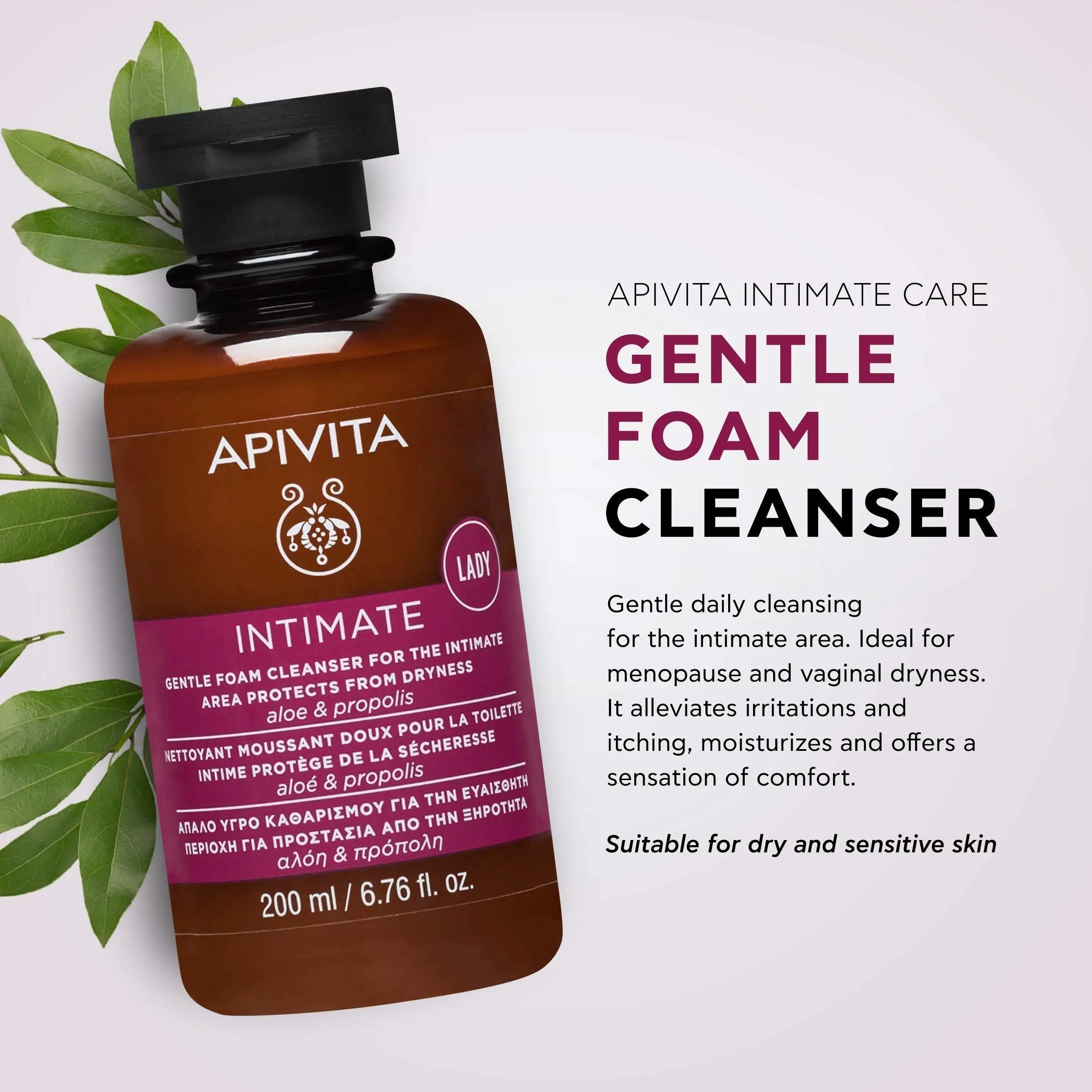 APIVITA Gentle Foam Cleanser for the Intimate Area, pH Balancing Feminine Wash Apivita Au supplements