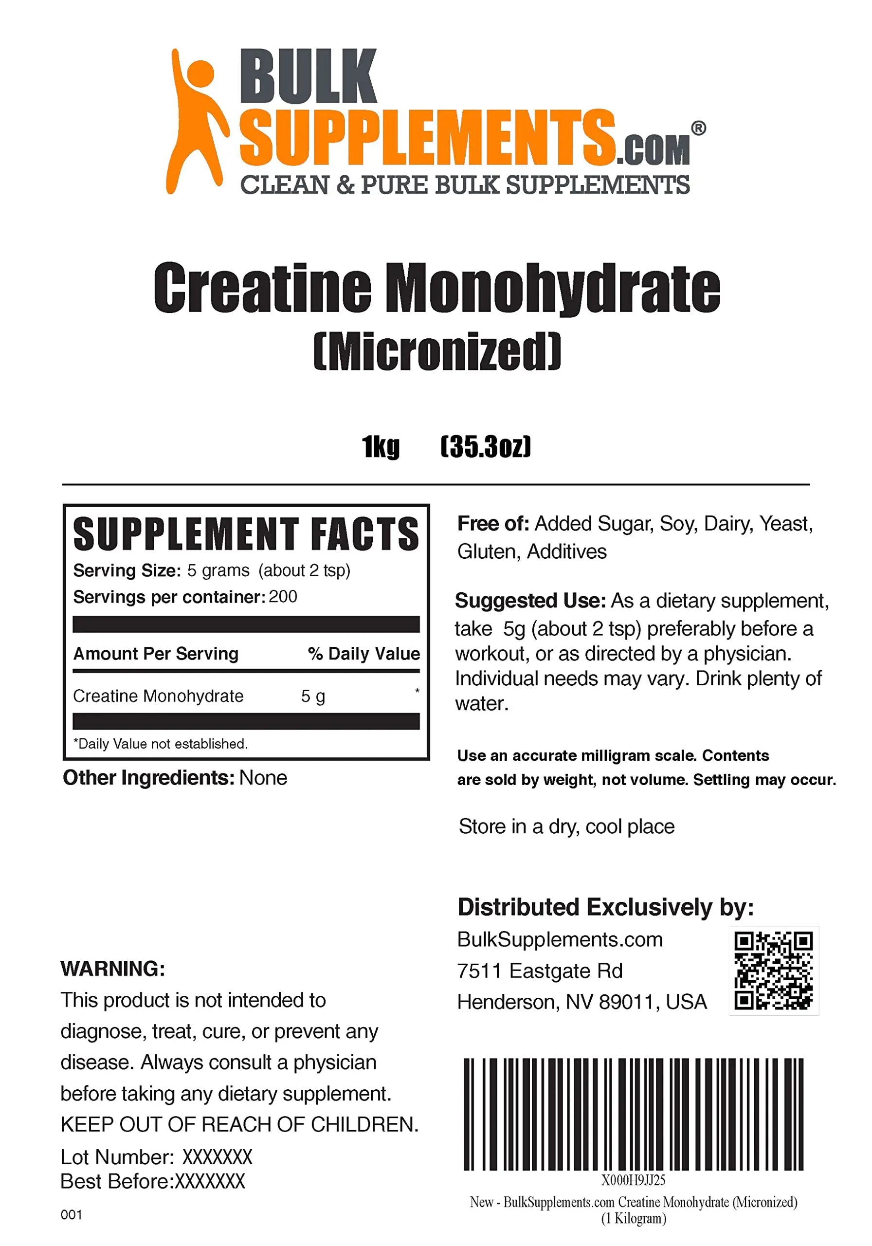 BULKSUPPLEMENTS.COM Beta Alanine Powder 1KG, with Creatine Monohydrate Powder BULKSUPPLEMENTS.COM Au supplements