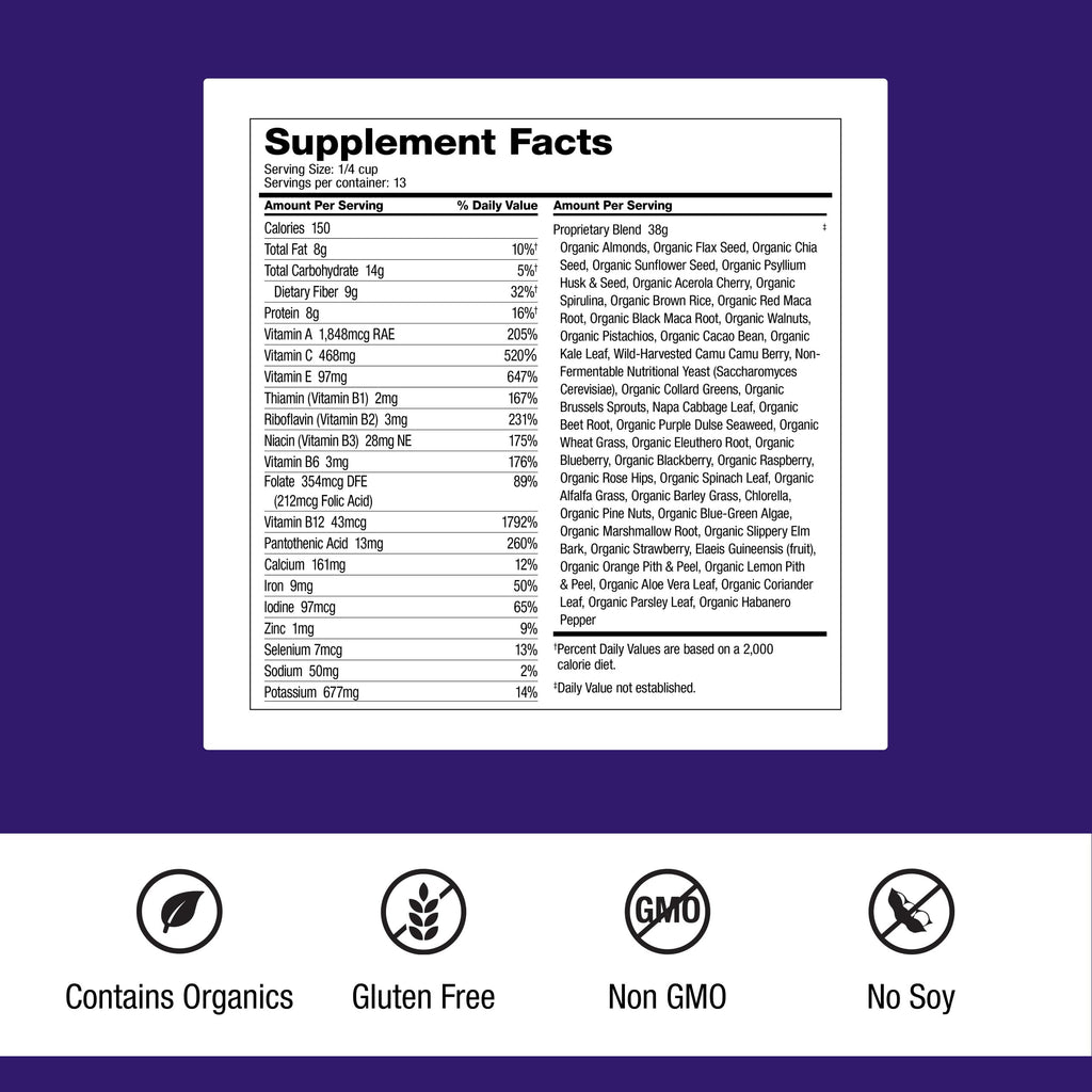 Dr. Schulze's SuperFood Ultra | Organic Super Food Powder | Vitamin B Complex and 520% Vitamin C | May Help Boost Energy & Improve Fitness | Vegan, Non-GMO & Gluten-Free | 17.4 Oz Dr. Schulze's Au supplements