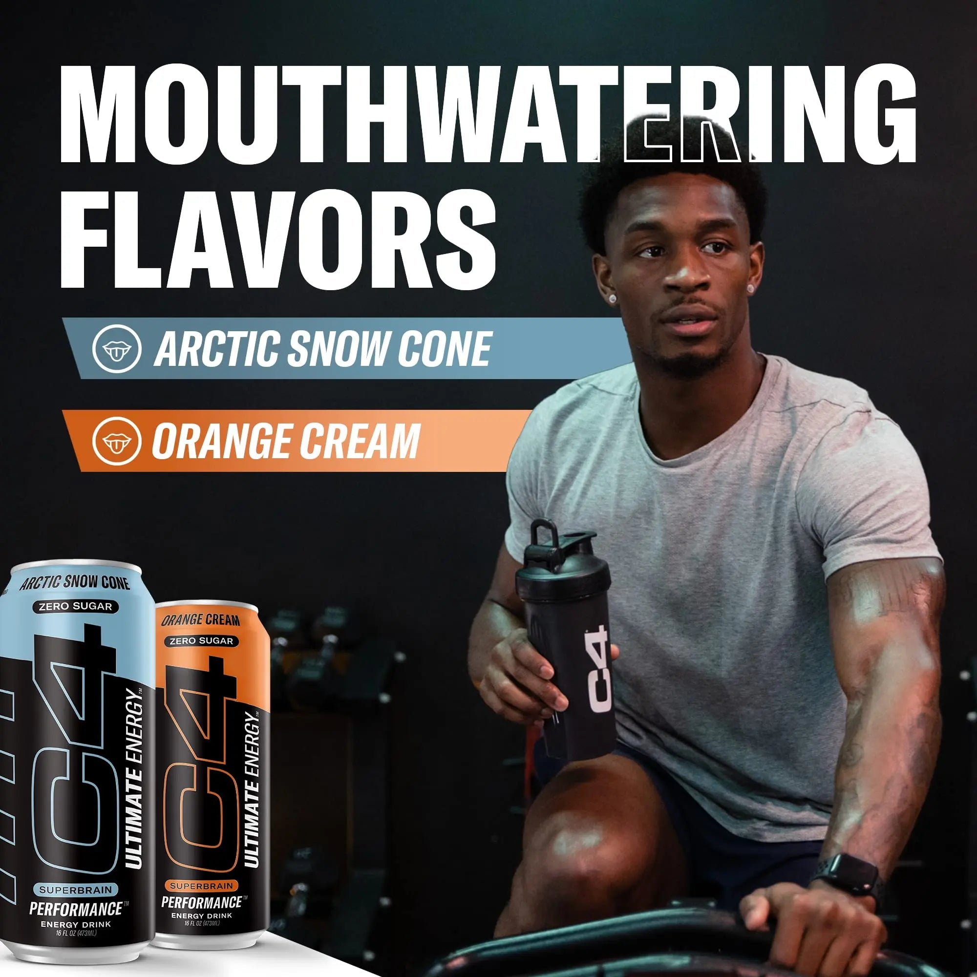 C4 Ultimate Sugar Free Energy Drink 16oz (Pack of 24) | Arctic Snow Cone | Pre Workout Cellucor Au supplements