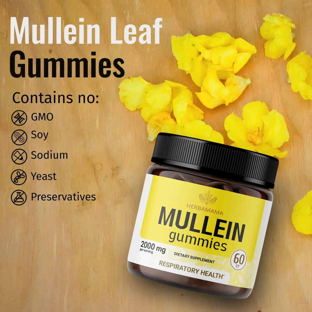 HERBAMAMA Mullein Gummies - Mullein Leaf Dietary Supplement for Respiratory HERBAMAMA Au supplements