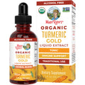 MARYRUTH'S Organics USDA Turmeric Gold Liquid Drops | Herbal Blend | Turmeric Curcumin | Black Pepper | Cassia Cinnamon Bark | Ginger Root | Immune Support
