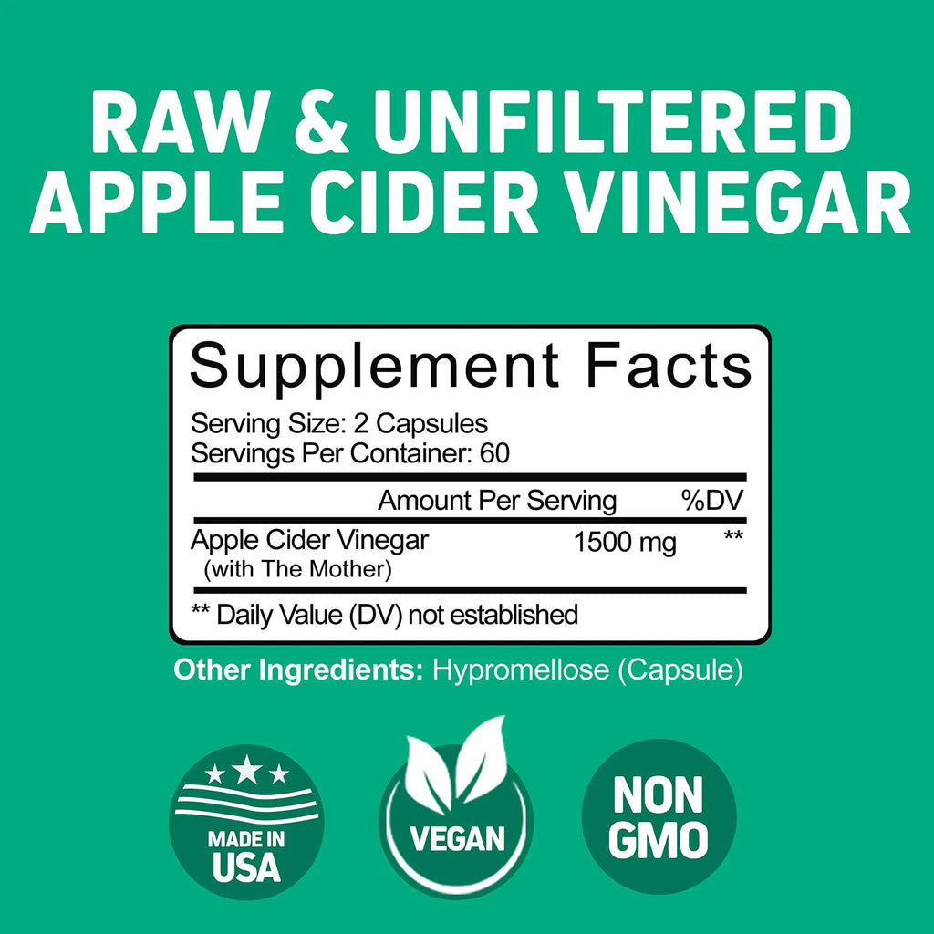 Herbtonics Raw Apple Cider Vinegar Capsules, 1500mg Detox Support (Packaging May Vary), 90 Caps Herbtonics Au supplements