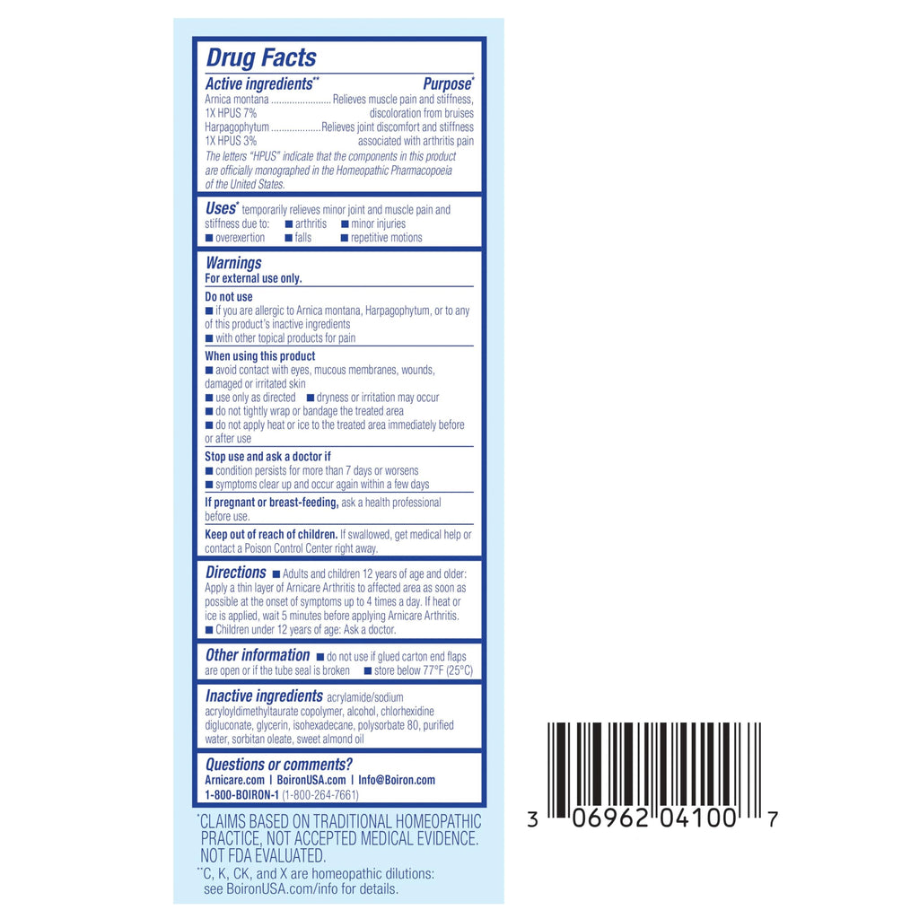 Boiron Arnicare Arthritis Cream for Pain Relief of Knees, Hands, Wrists, Elbows, Joints & Muscles – Quickly Absorbed & Fragrance-Free – 5 oz (2 Pack of 2.5 oz) Boiron Au supplements