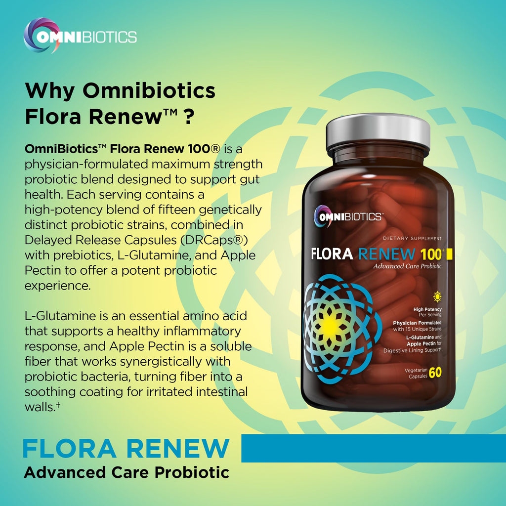 100 Billion Probiotics - 15-Strain Probiotic for Women & Men, DRCaps Delayed Release, Prebiotics, L-Glutamine, Apple Pectin, Gut Lining Support, Shelf Stable, Non-GMO, 60 Vegan Capsules for Adults OmniBiotics Au supplements