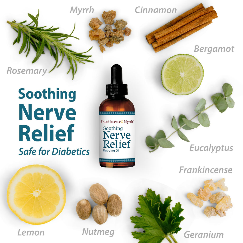 Nerve Pain Relief, Neuropathy Relief for Hands & Feet, Frankincense & Myrrh Rubbing Oil with Menthol and Frankincense Essential Oils, 2 Fl. Oz. Maximum Strength for Foot Pain FRANKINCENSE & MYRRH Au supplements