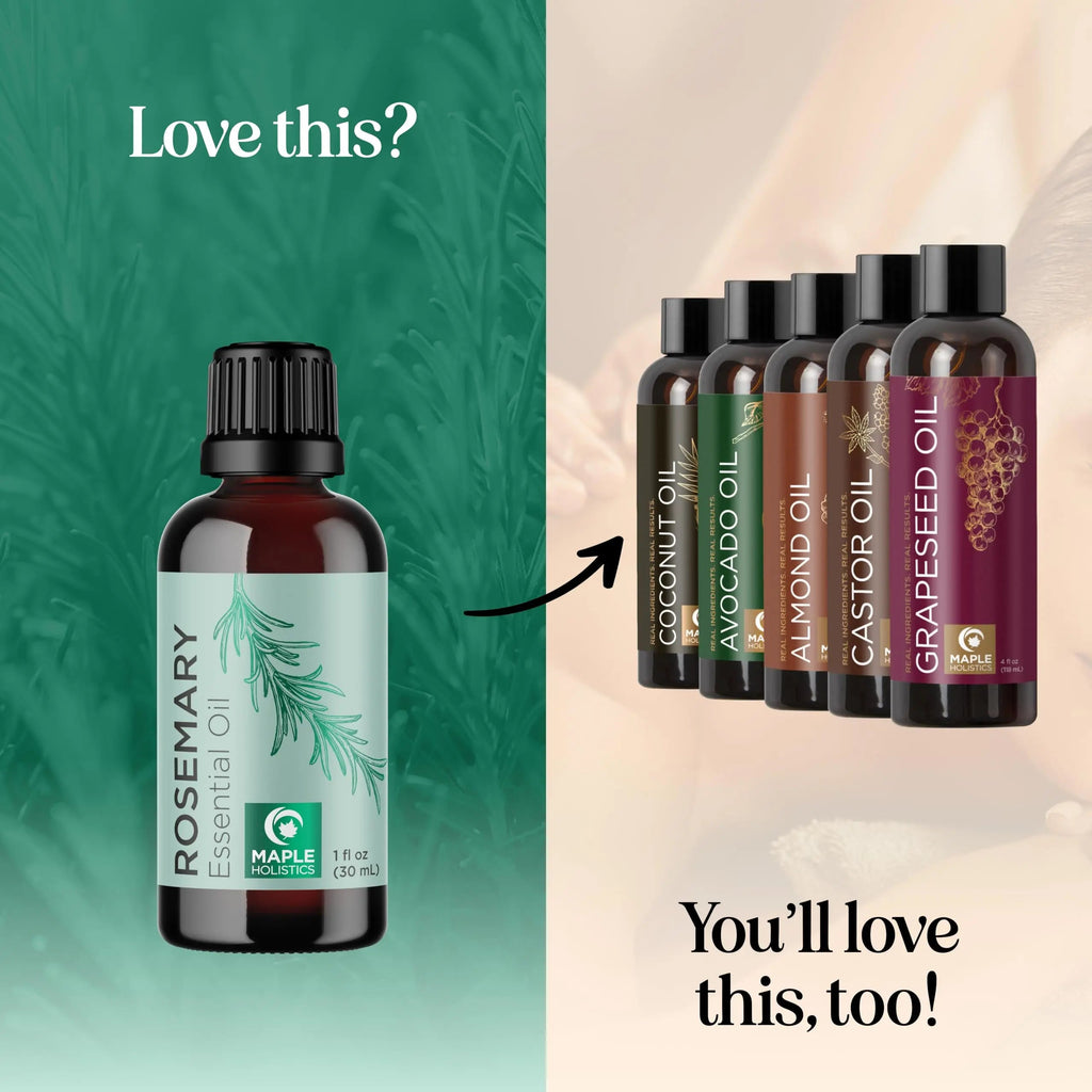 Pure Rosemary Essential Oil for Aromatherapy - Pure Rosemary Oil for Hair Skin and Nails Maple Holistics Au supplements