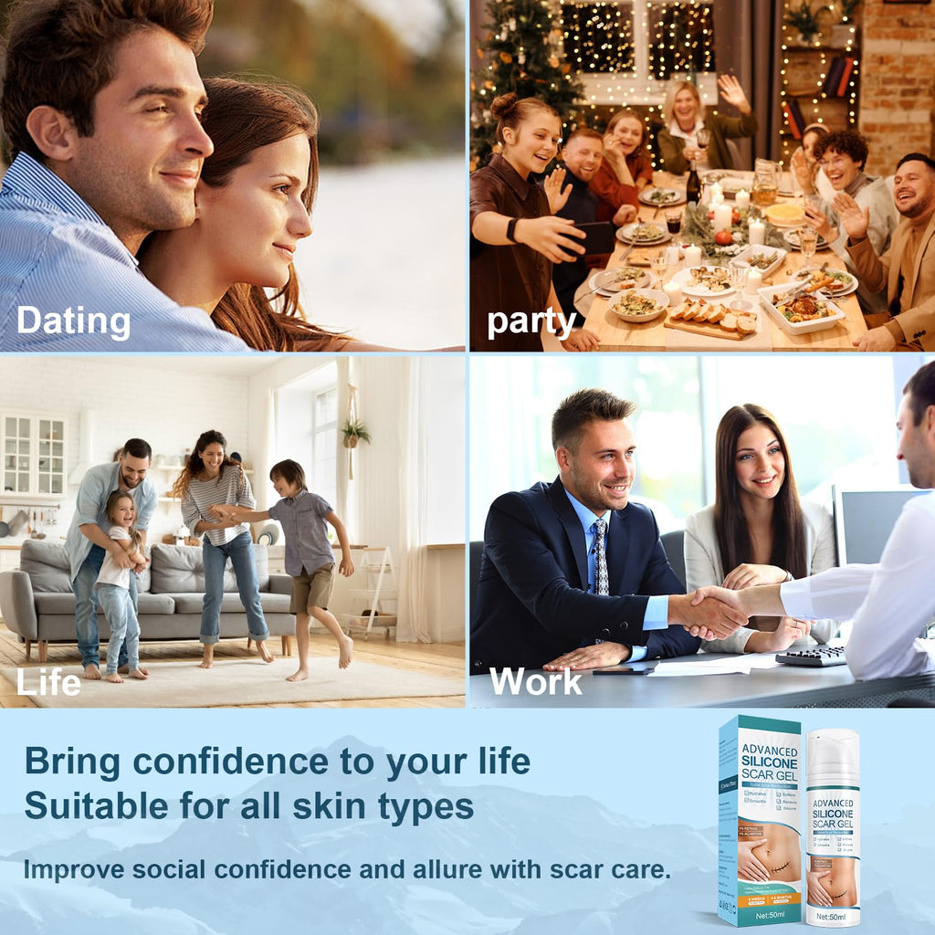Mitgary Advanced Scar Gel, Silicone Scar Gel, Treats Old and New Scars, Reduces the Appearance of Scars from, Body, Face, Stretch Marks