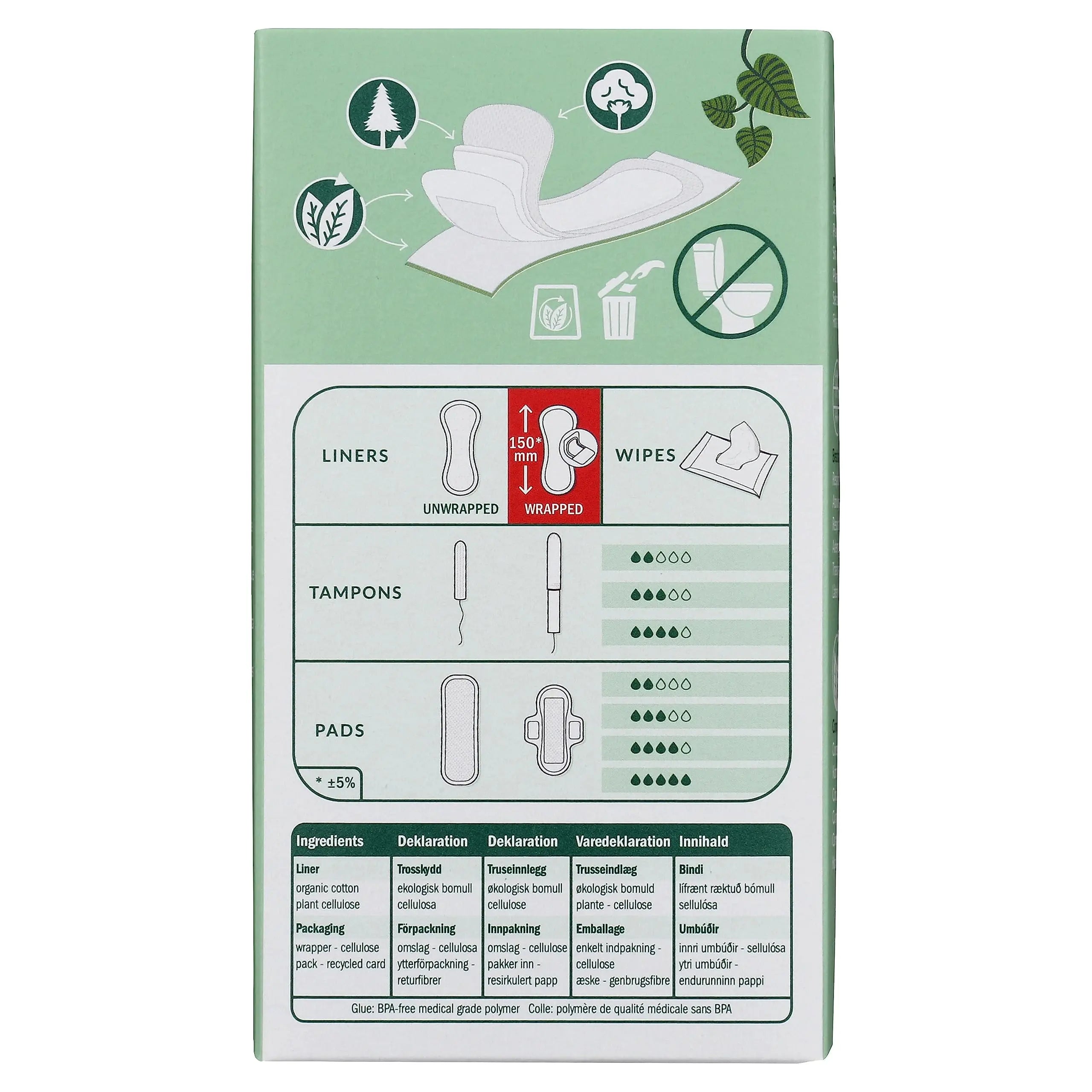 Organic & Natural Panty Liners,Normal Natracare 18 Liners Box NATRACARE Au supplements