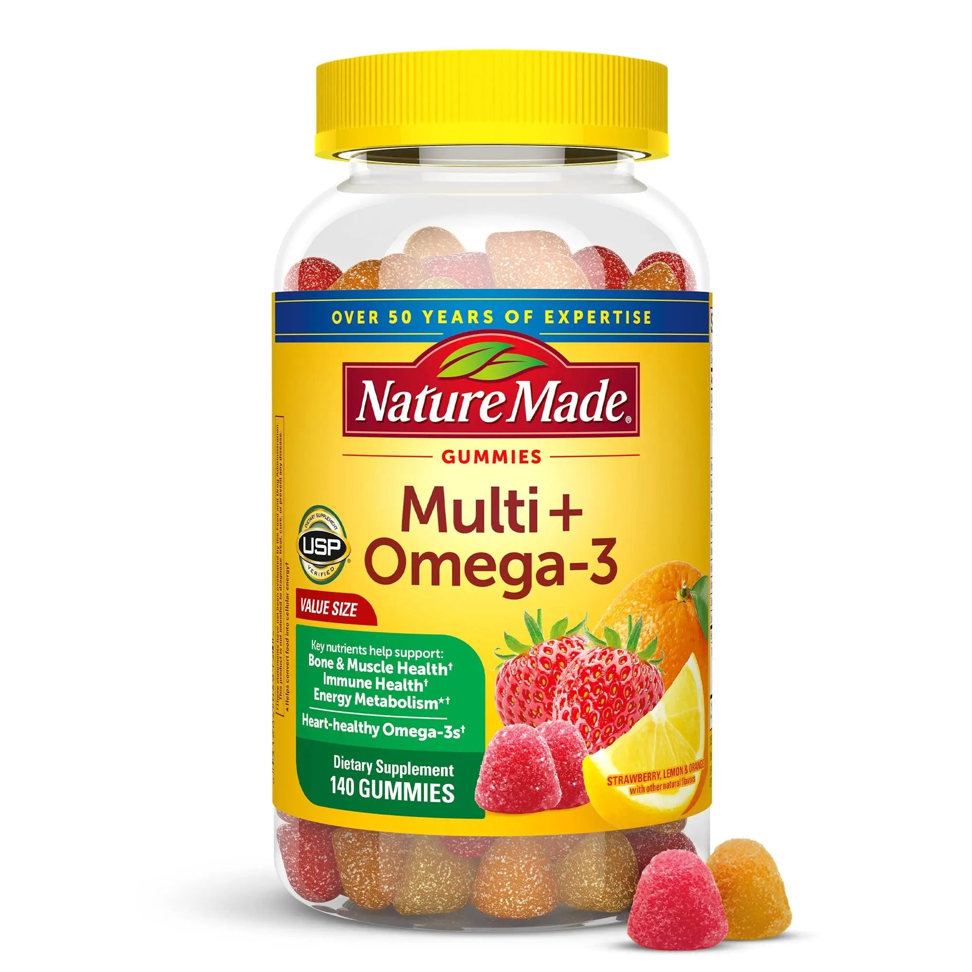 Nature Made Multivitamin + Omega-3, Multivitamin Gummies for Women and Men, Daily Nutritional Support, 140 Adult Gummy Vitamins Nature Made Au supplements