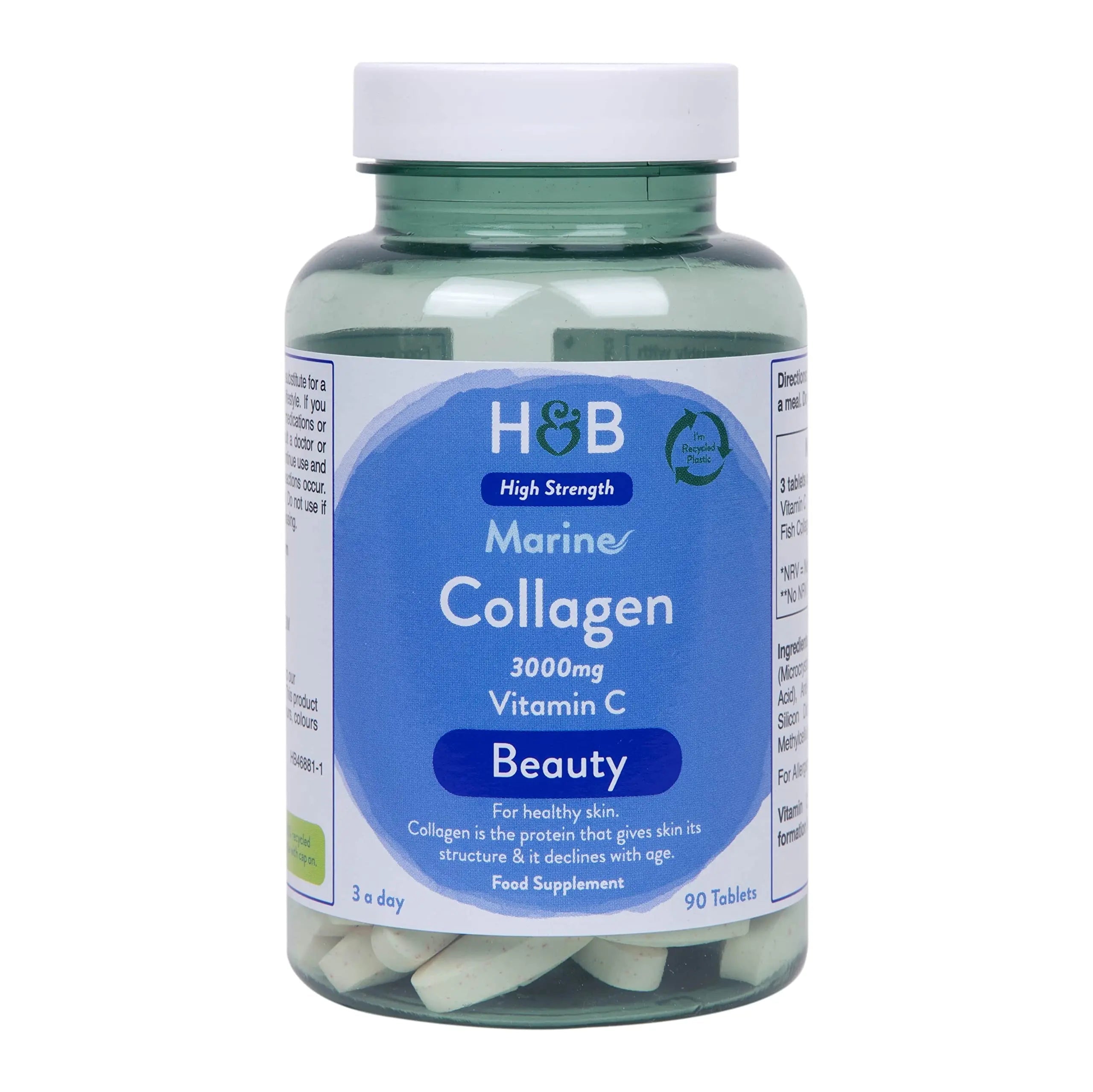 Holland and Barrett Marine Collagen with Vitamin C 3000mg 90 Tablets Holland & Barrett Au supplements