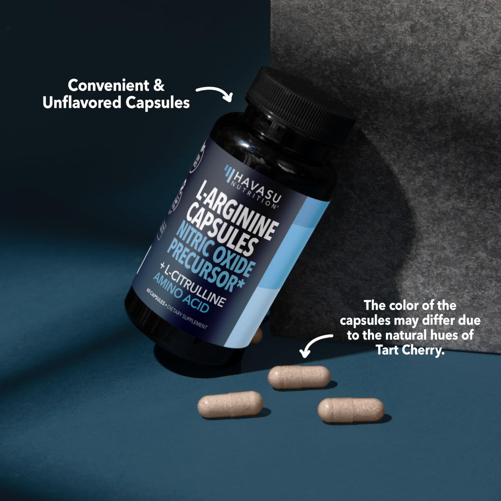 L-Arginine Capsules with L-Citrulline - Nitric Oxide Supplement - L Arginine and L Citrulline Blend - 120 Count - Vegan, Non-GMO Capsules for Performance