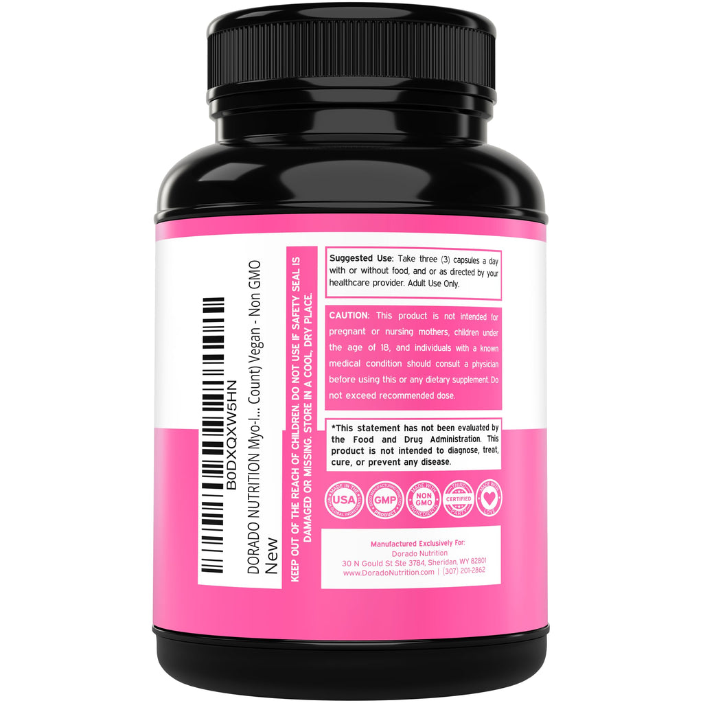 Myo-Inositol & D-Chiro Inositol Supplement For Women (90 Capsules, 40:1 Ratio Myo Inositol) Hormone Balance for Women - 10 in 1 Formula - Third Party Tested, Vegan Safe & USA Made - (90 Count) DORADO NUTRITION Au supplements